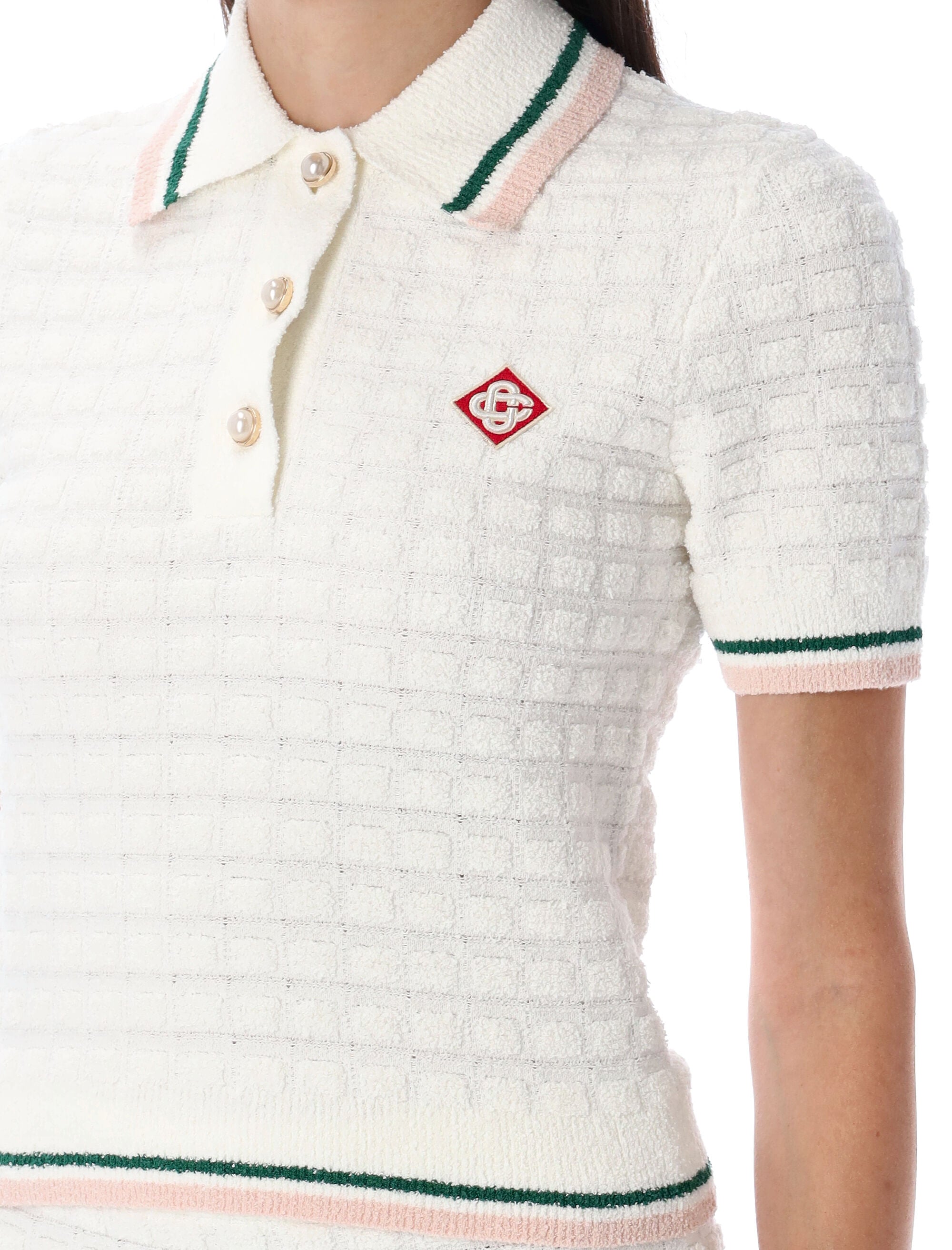 CASABLANCA Cotton Nylon Polo Shirt for Women - FW25