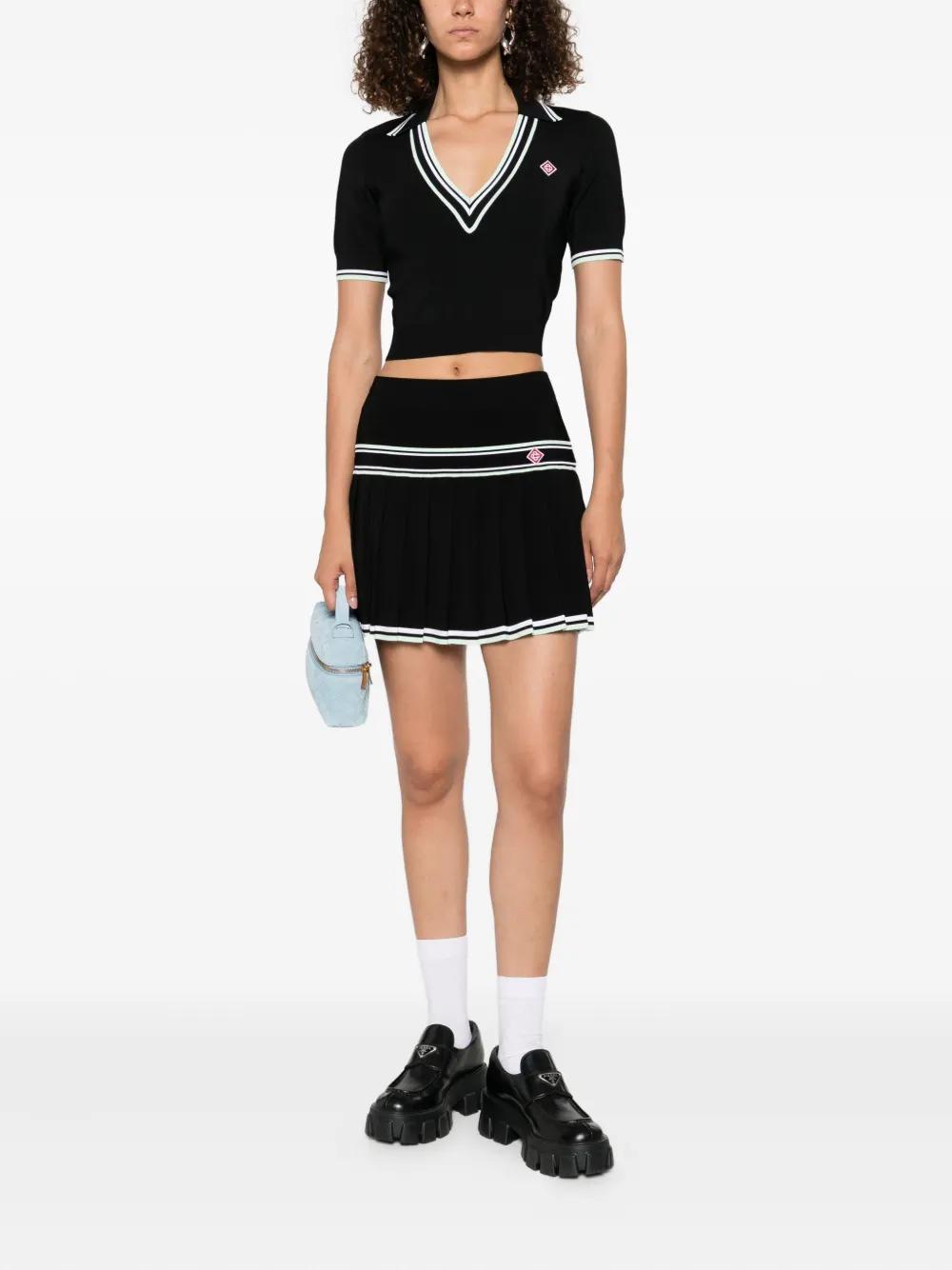 CASABLANCA Pleated Striped Skirt for Women - FW25