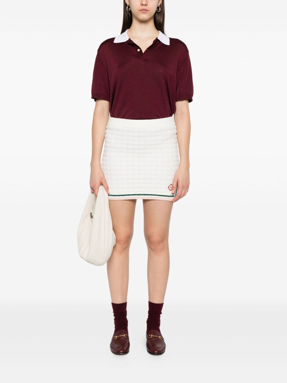 CASABLANCA Mini Boucle Loop Skirt with Elasticated Waistband - Size S