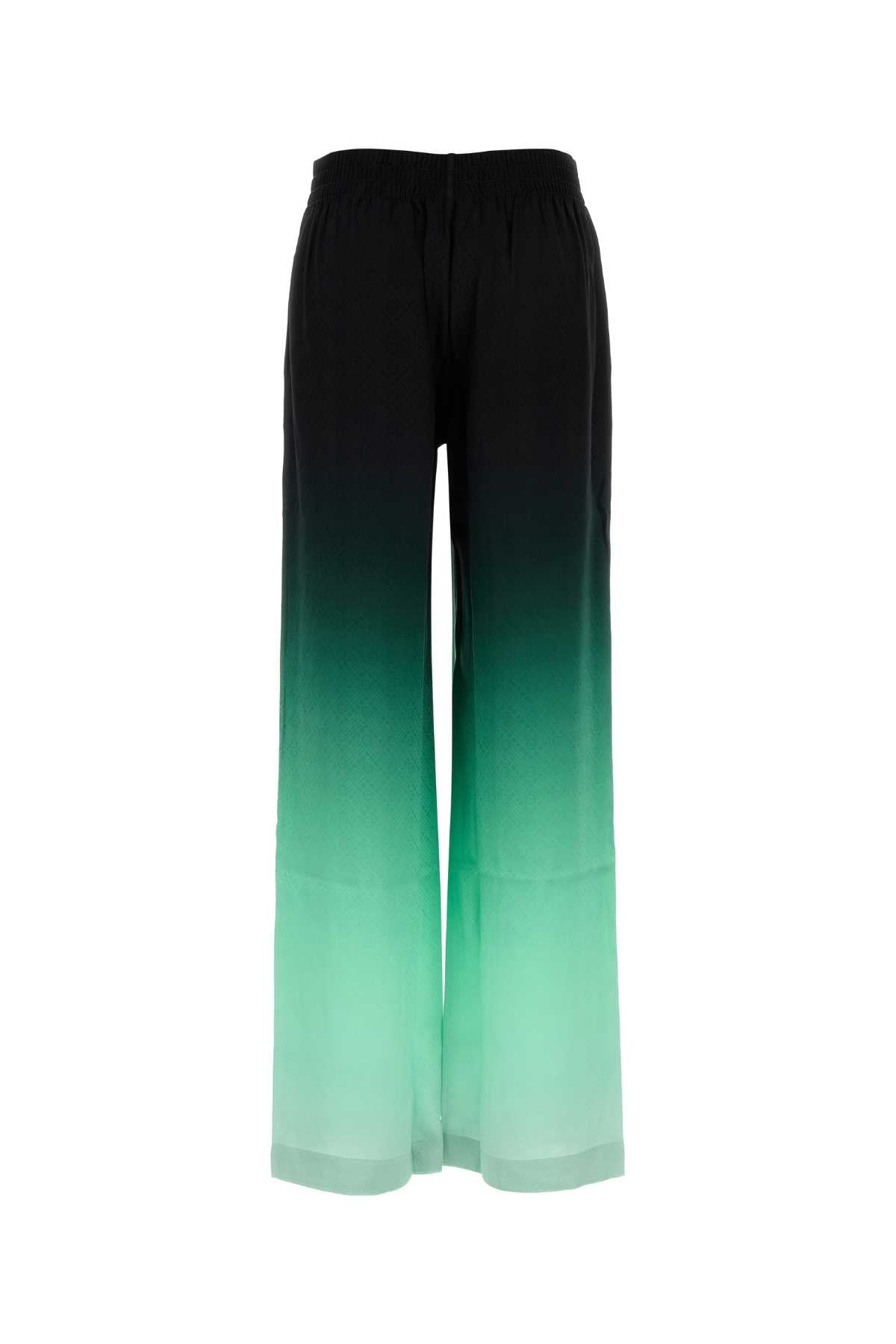 CASABLANCA Embroidered Satin Wide-Leg Pant