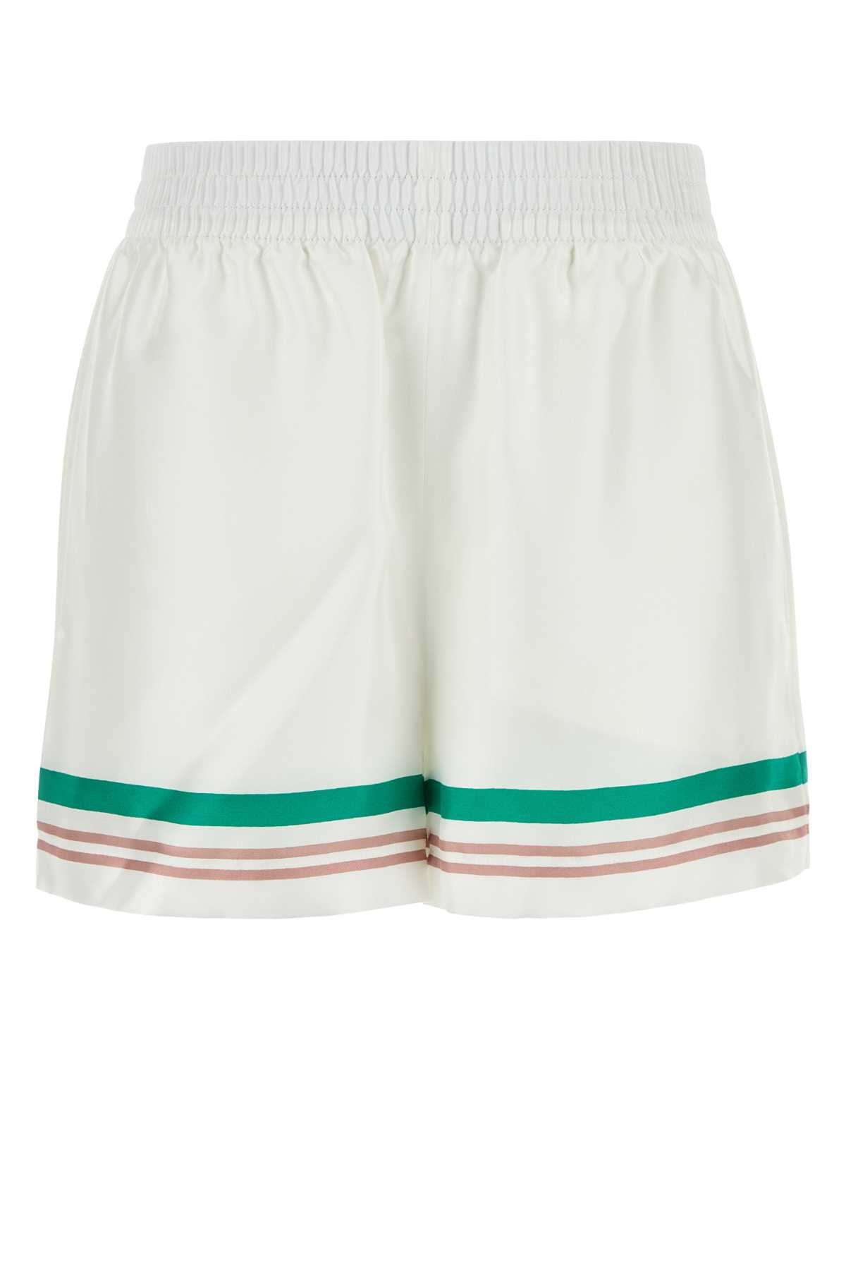 CASABLANCA Silk Mini Shorts with Elastic Waistband - Loose Fit