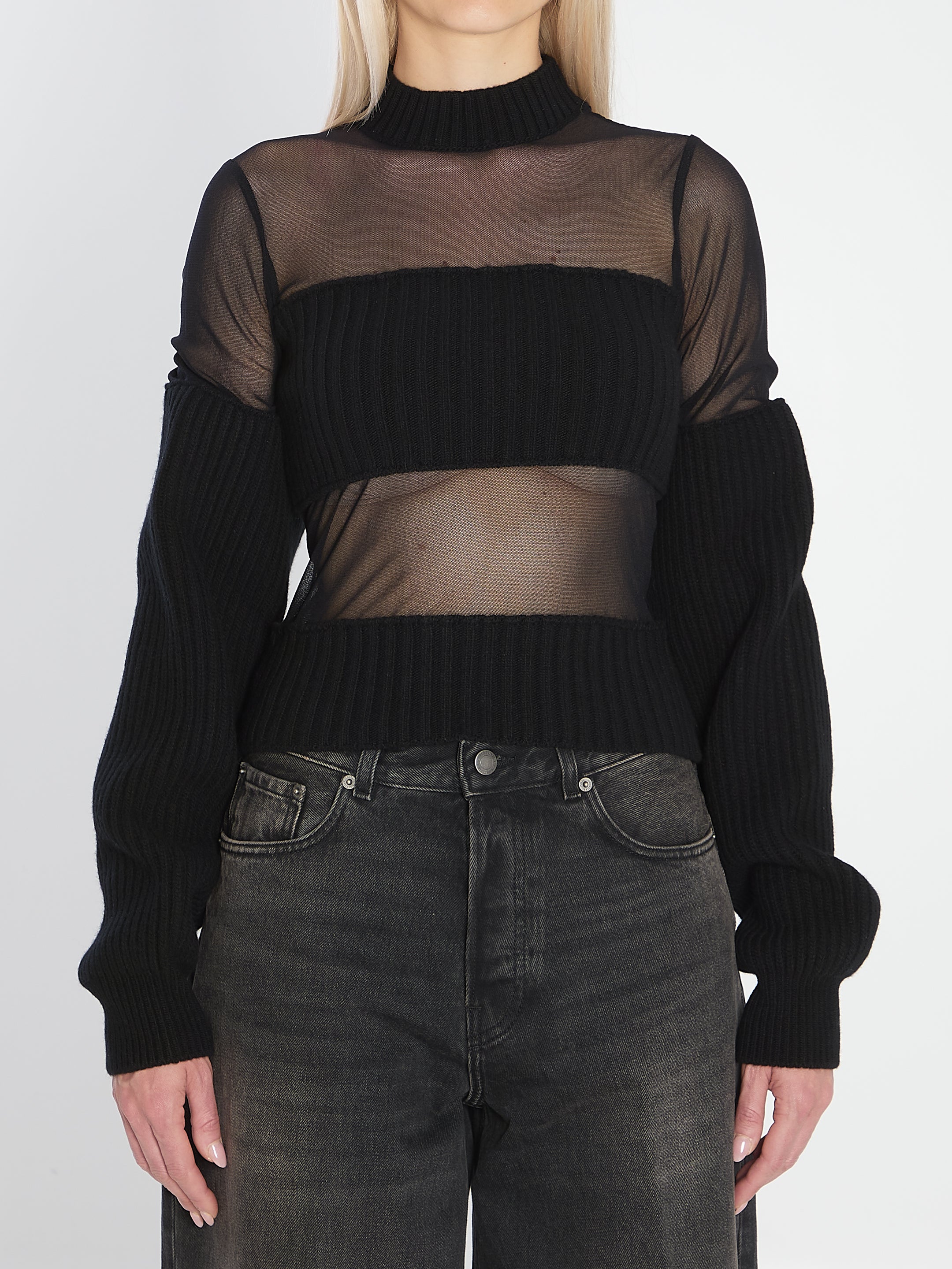 JEAN PAUL GAULTIER Sheer-Effect Mini Sweater - Slim Fit