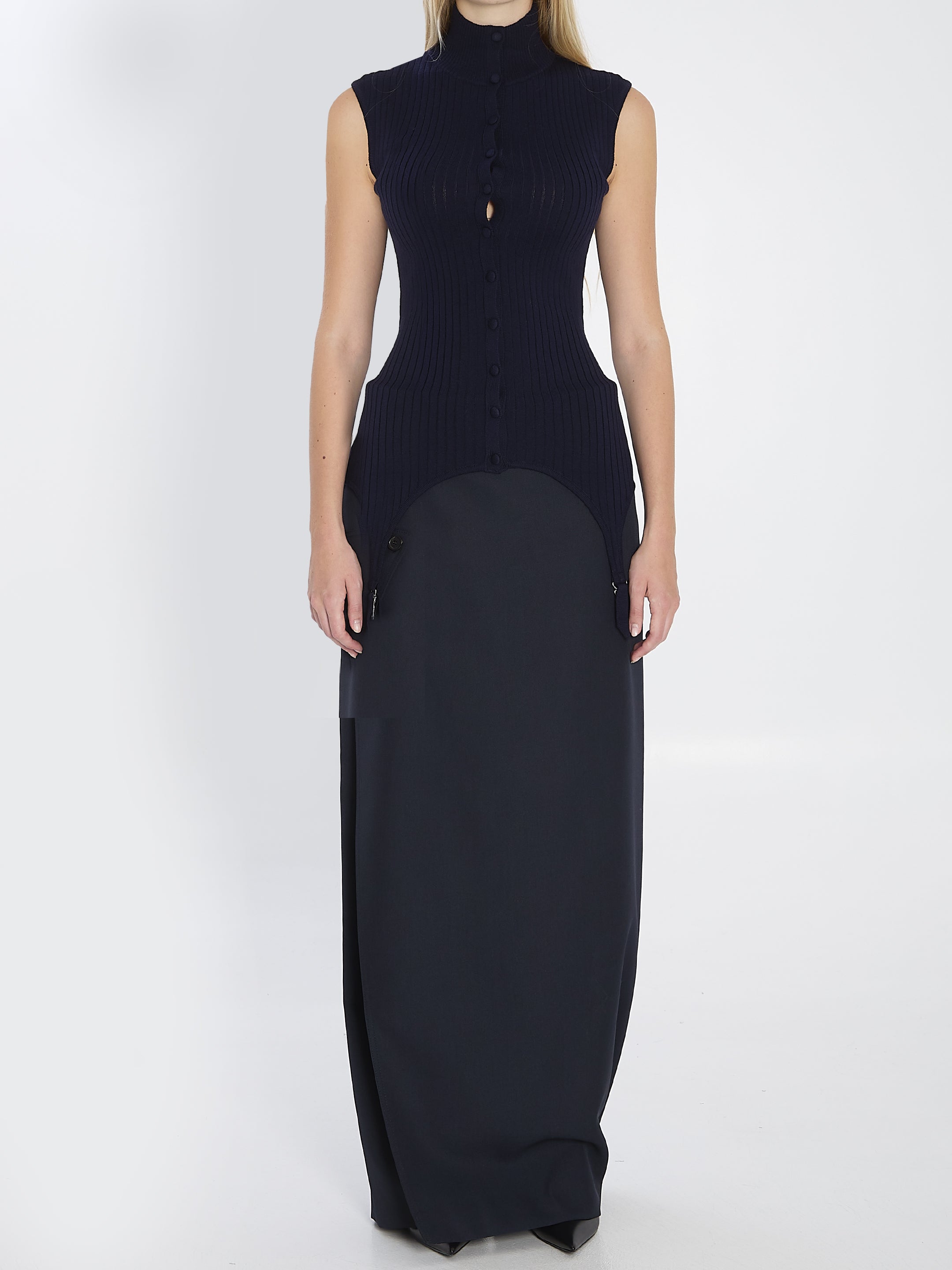 JEAN PAUL GAULTIER Slim Fit Top with Lingerie Garter - Size S