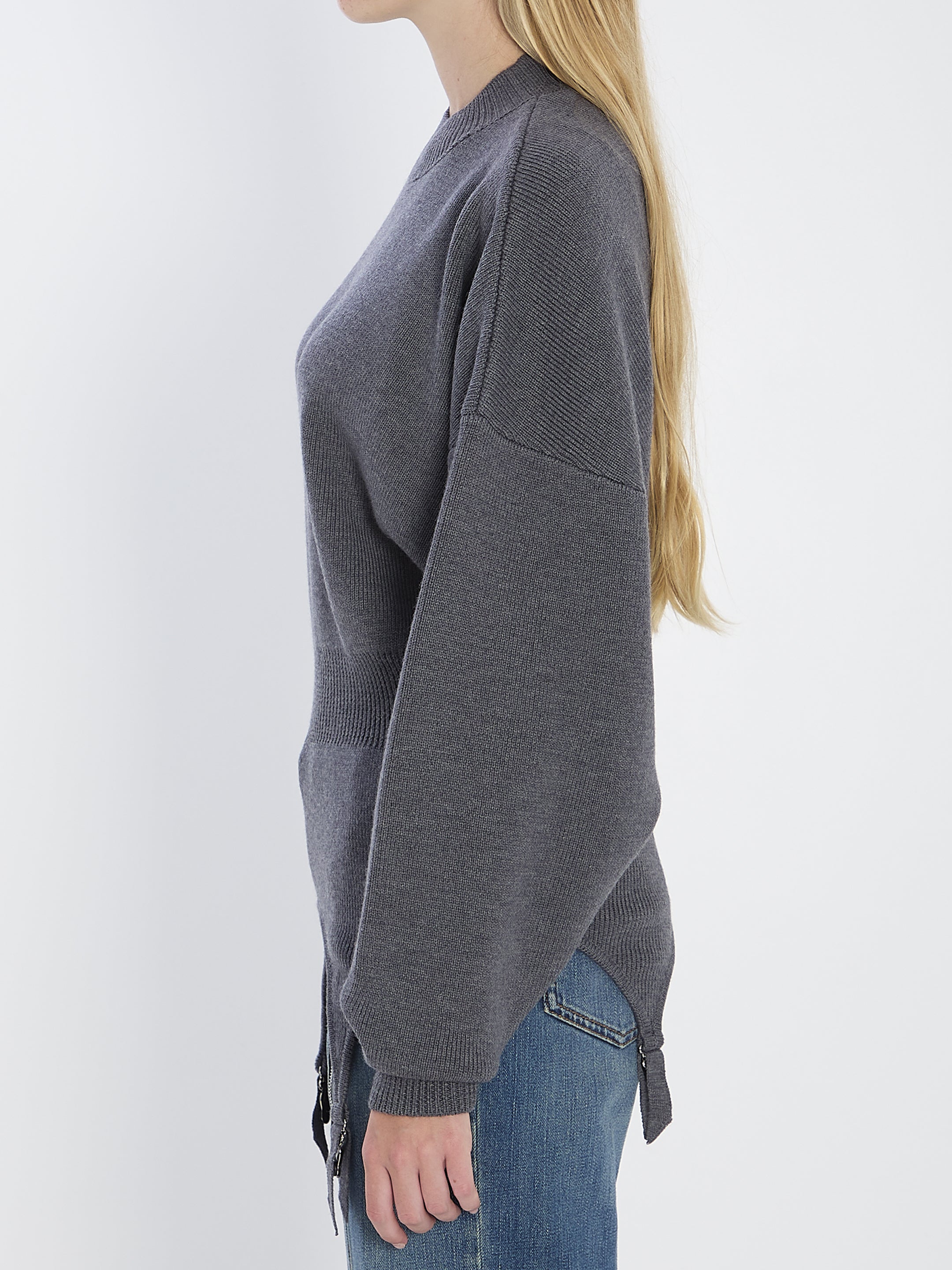 JEAN PAUL GAULTIER High Neck Gartered Pullover - Size M