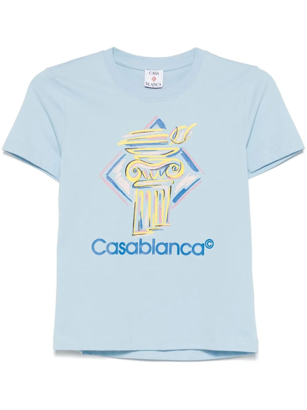 CASABLANCA Fitted T-Shirt with Diamond Column Print - Women's SS25