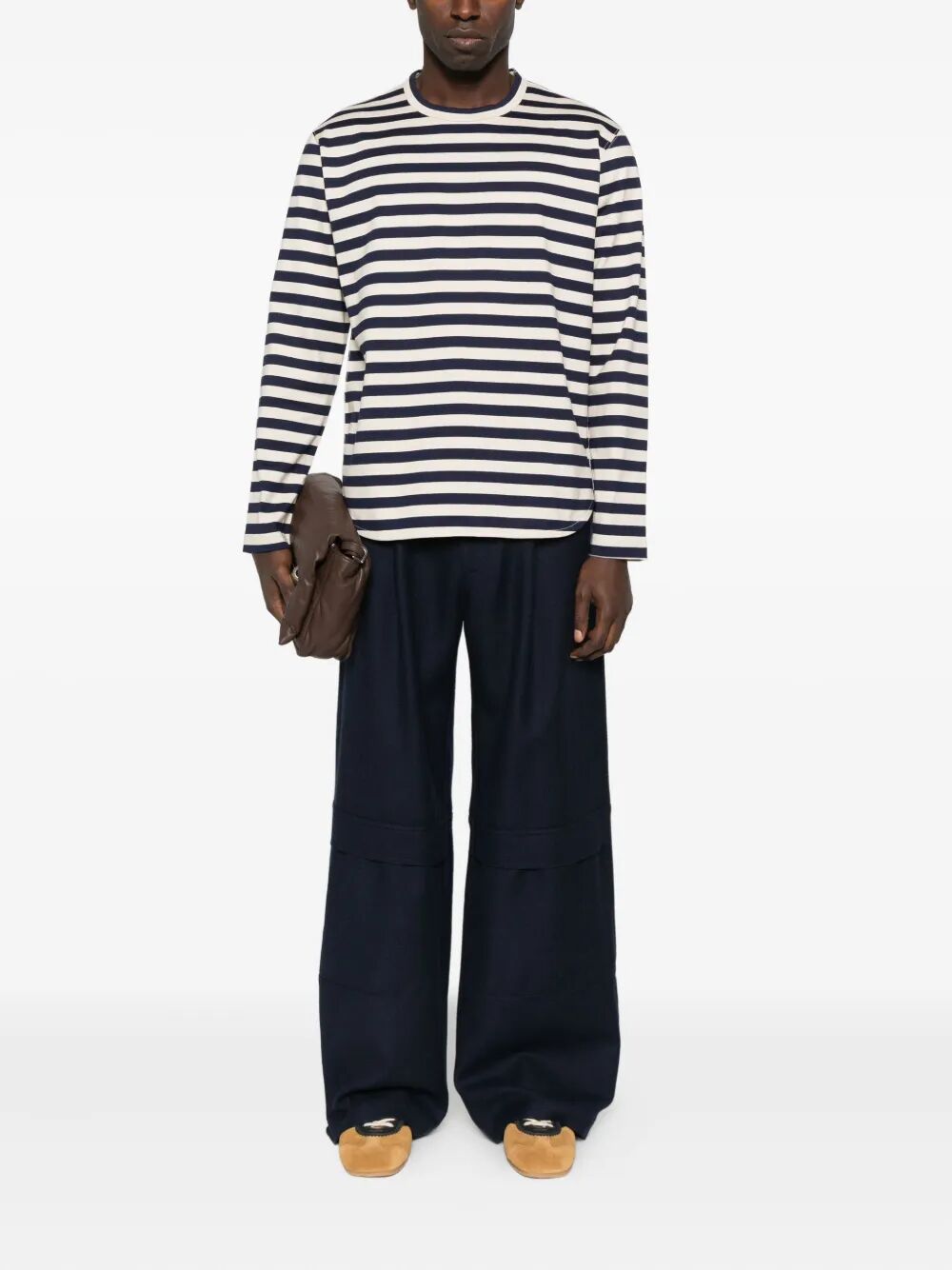 JUNYA WATANABE MAN Long-Sleeved Striped Cotton T-Shirt for Men