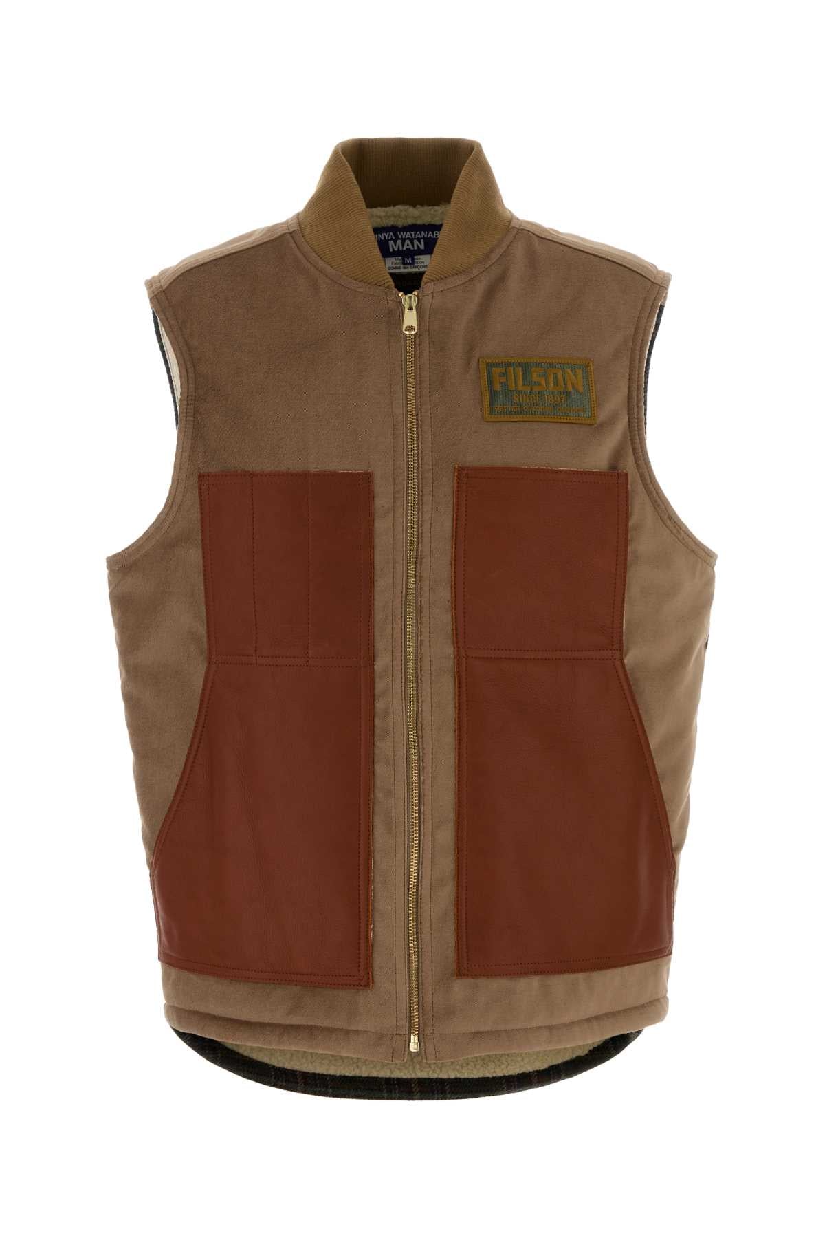 JUNYA WATANABE Multicolor Cotton and Wool Sleeveless Jacket