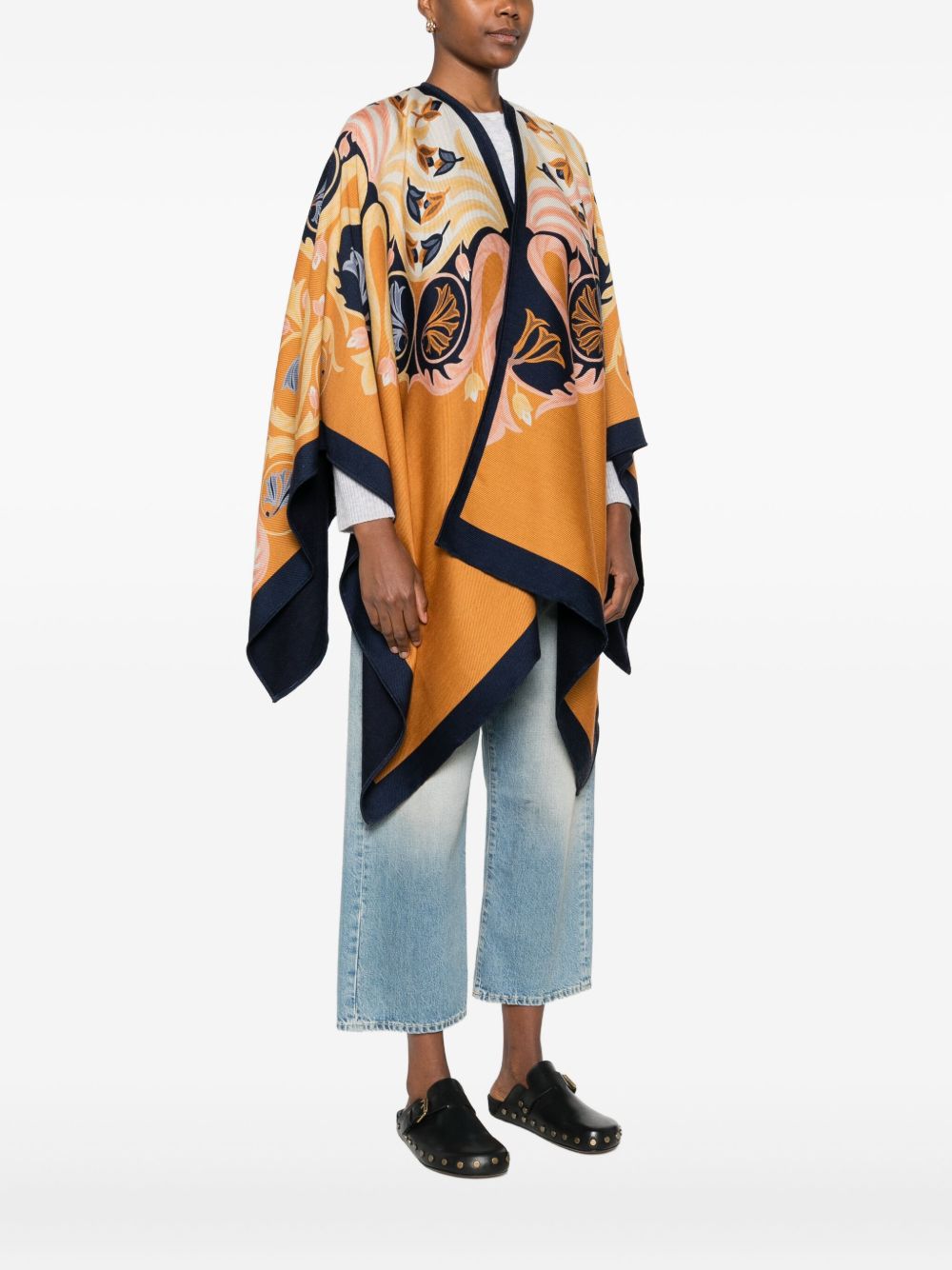 ETRO Camel Printed Poncho for Women