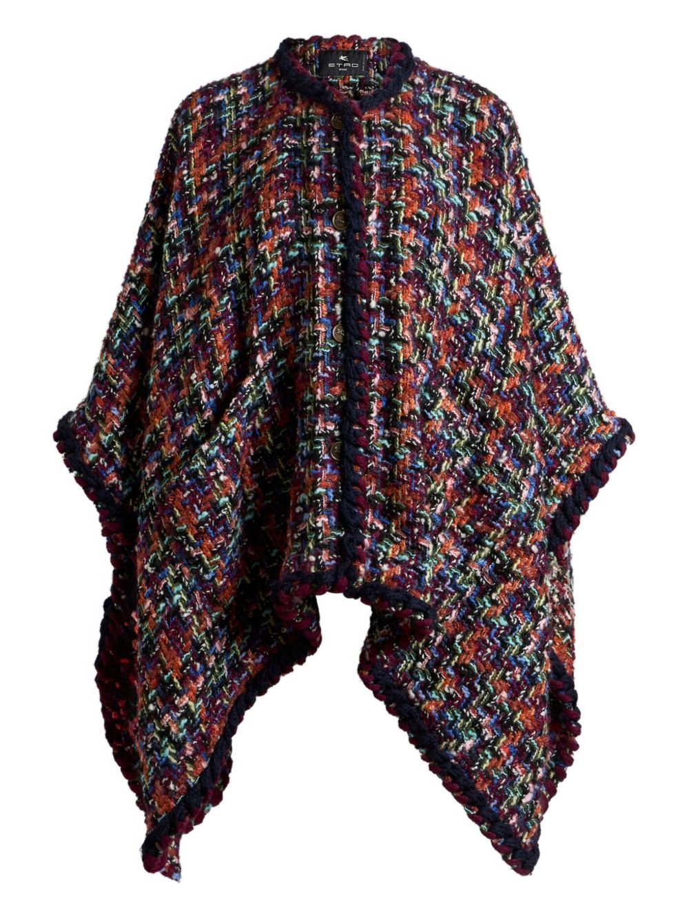 ETRO Multicoloured Tweed Cape for Women