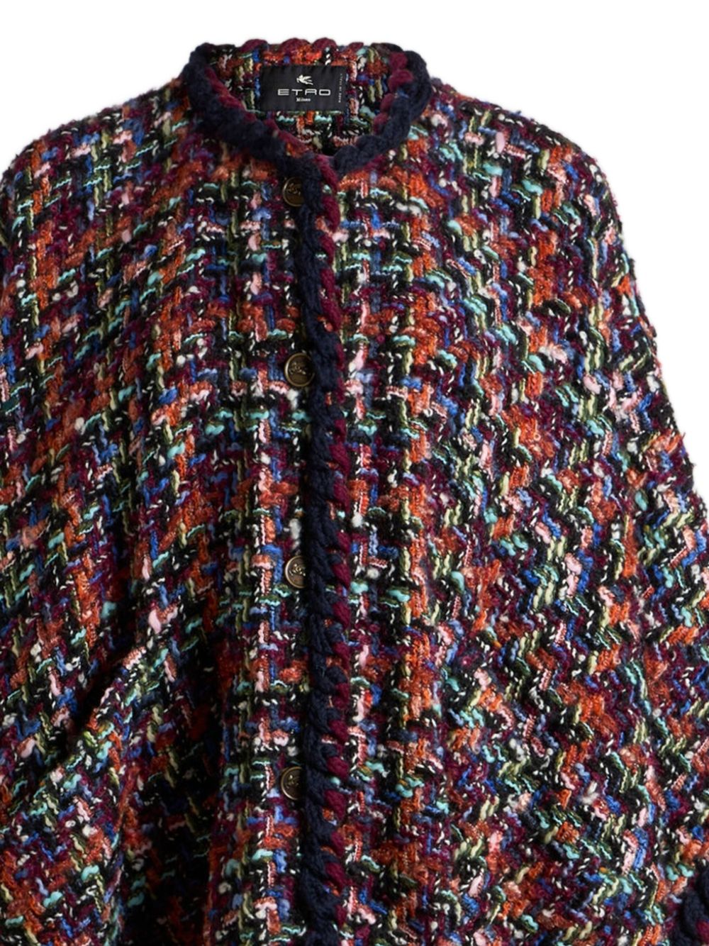 ETRO Multicoloured Tweed Cape for Women