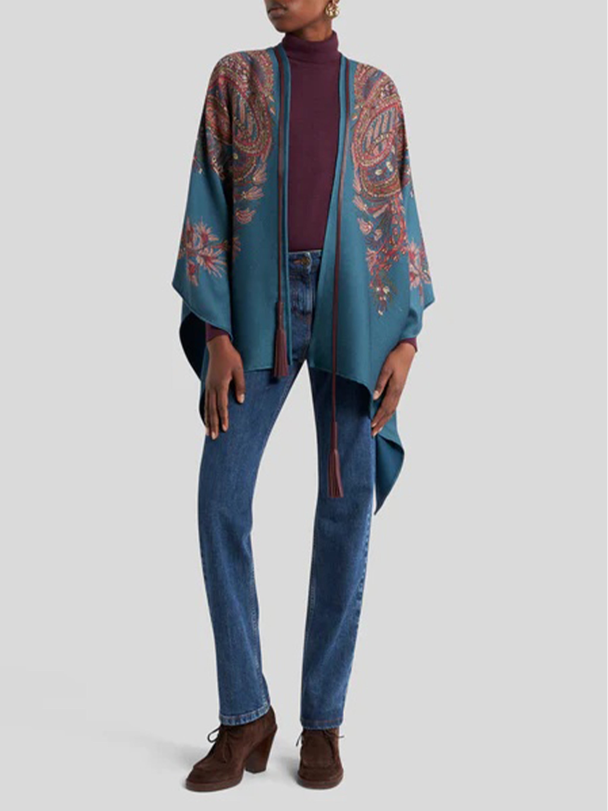 ETRO Jacquard Wool and Cashmere Cape