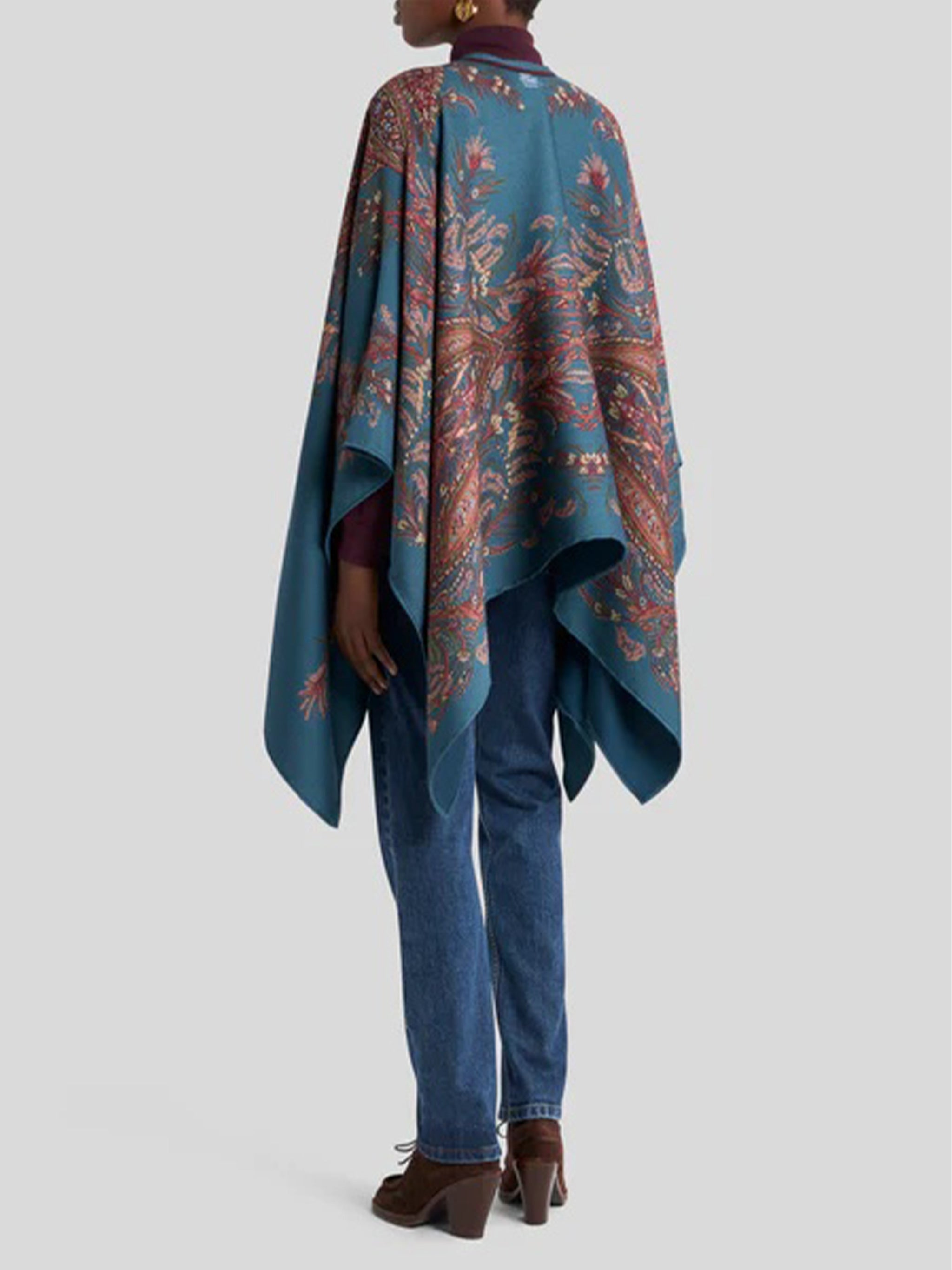 ETRO Jacquard Wool and Cashmere Cape