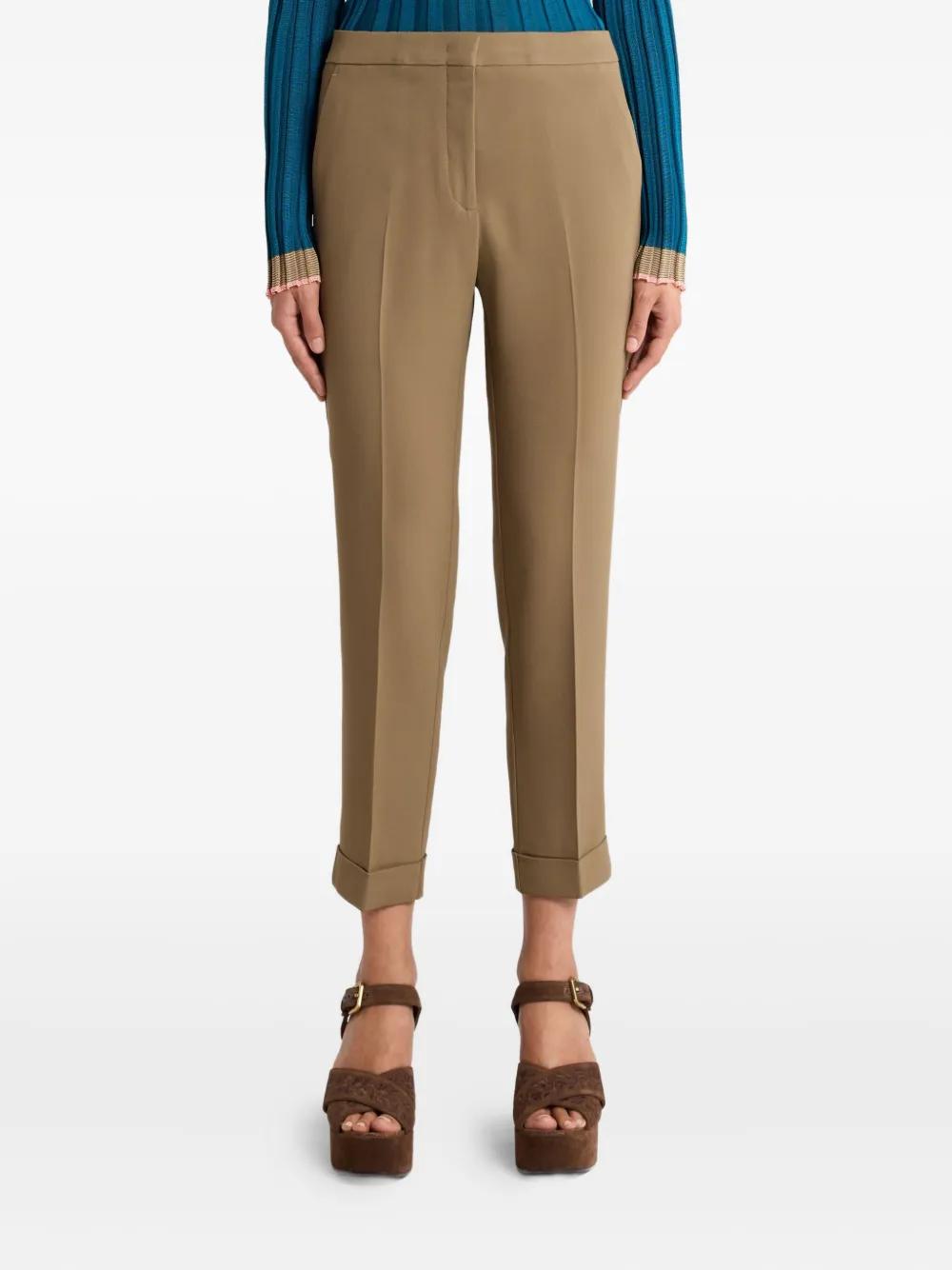 ETRO Cuffed Cigarette Trousers - Size 6
