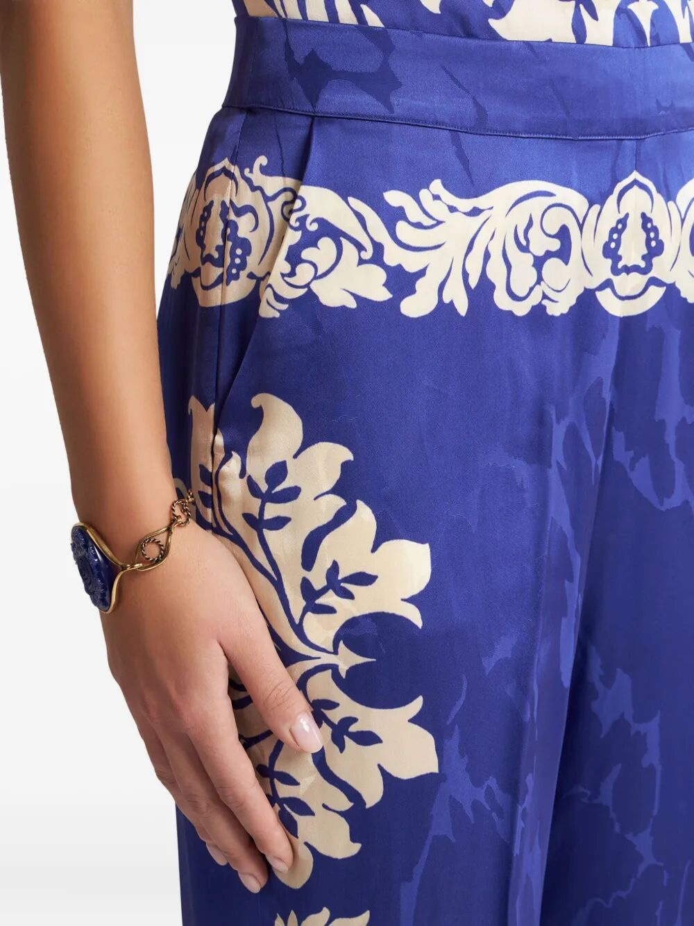 ETRO Floral Jacquard Palazzo Trousers - Women's SS25 Collection