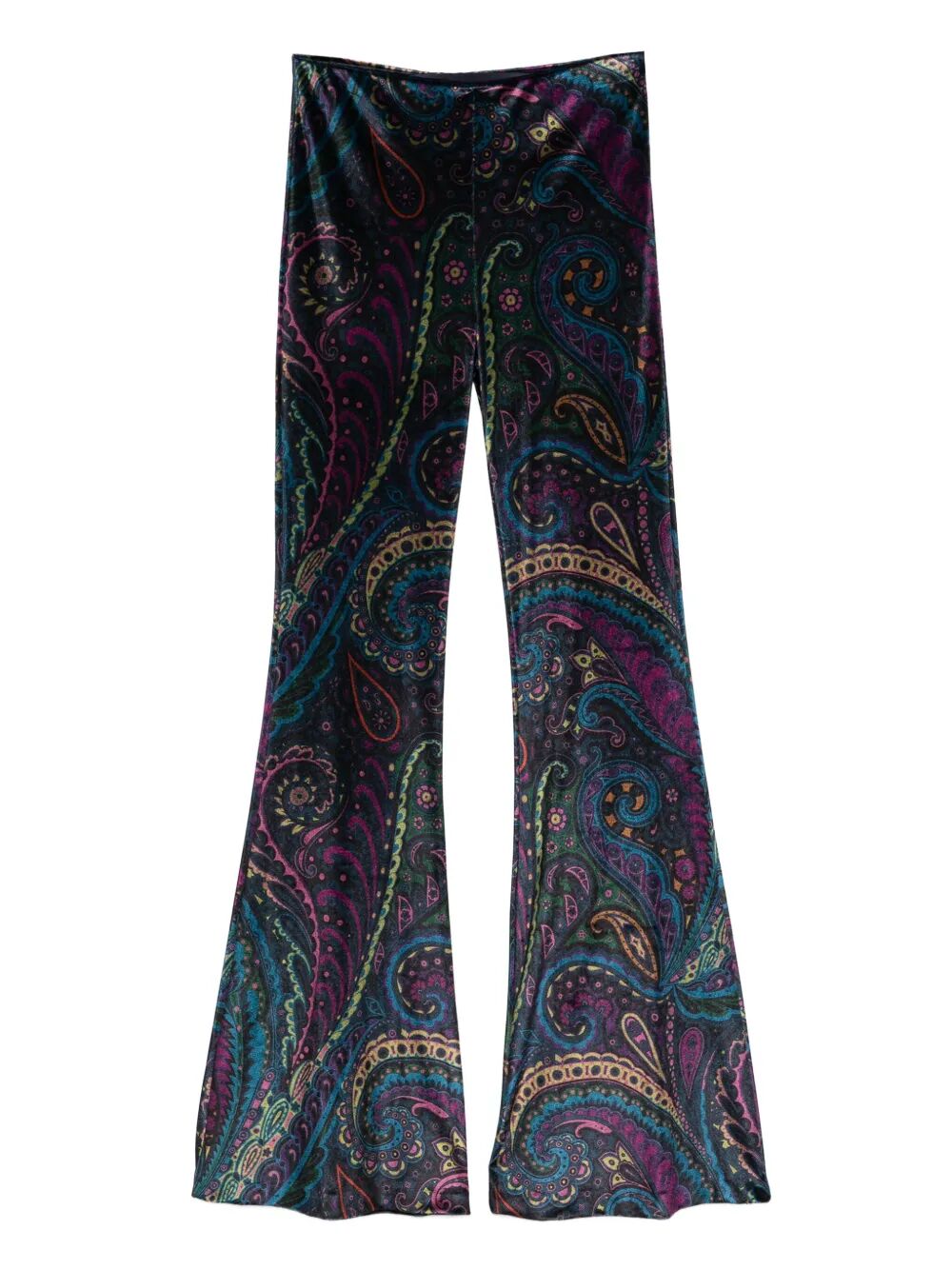 ETRO Flared Paisley Print Velvet Pants