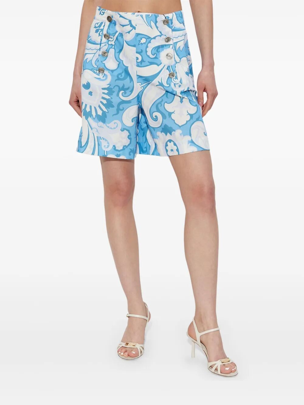 ETRO Paisley Print Cotton Mini Shorts for Women