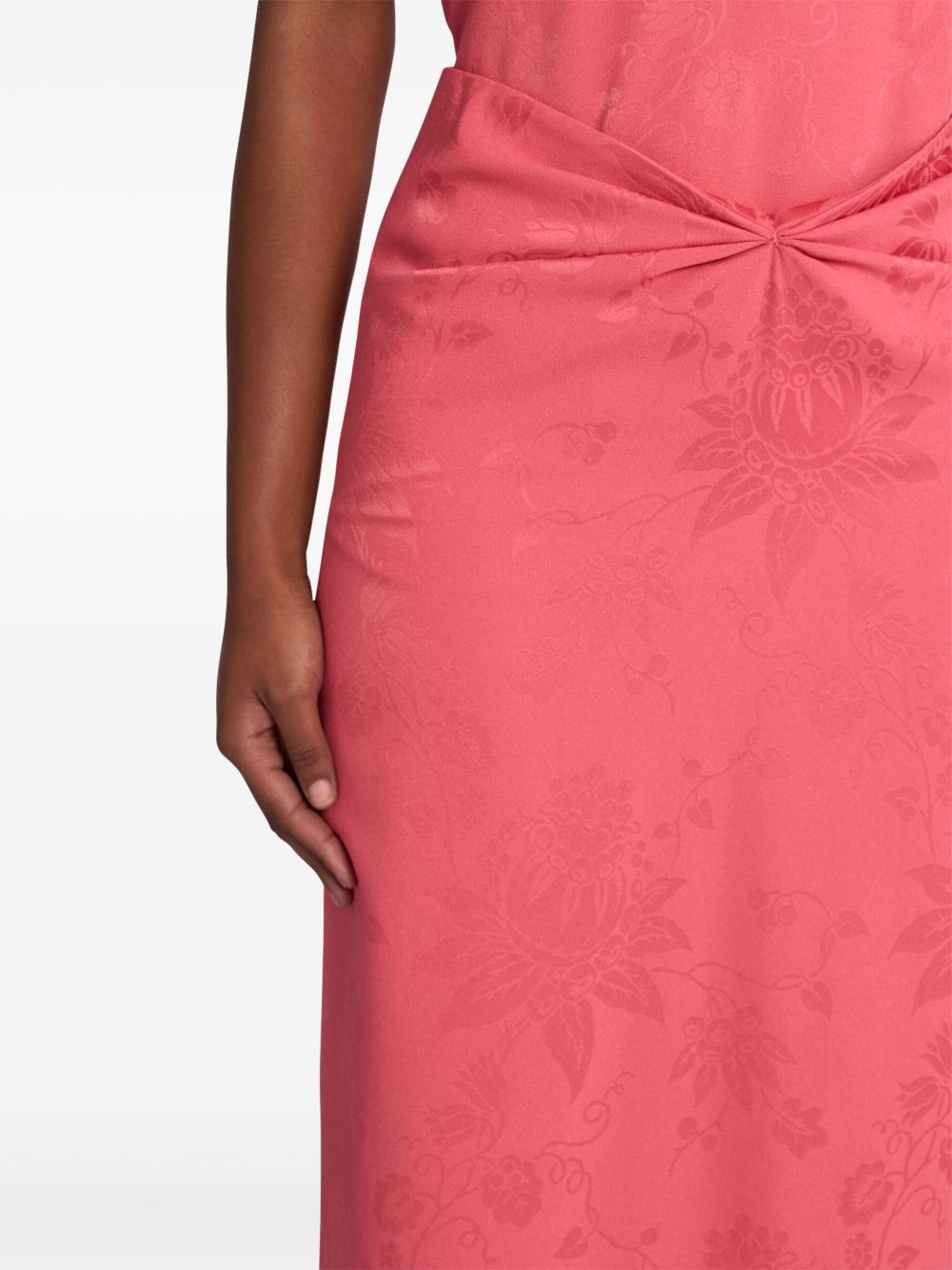ETRO Long Coral Skirt with Leaf Print for Women