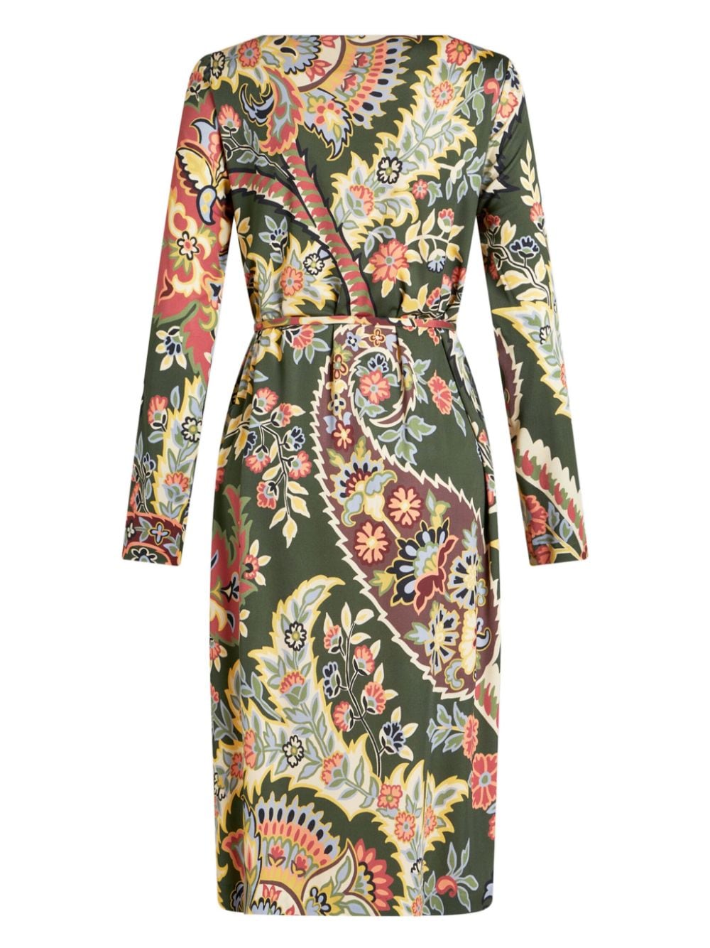 ETRO Printed Midi Dress with Belted Waist