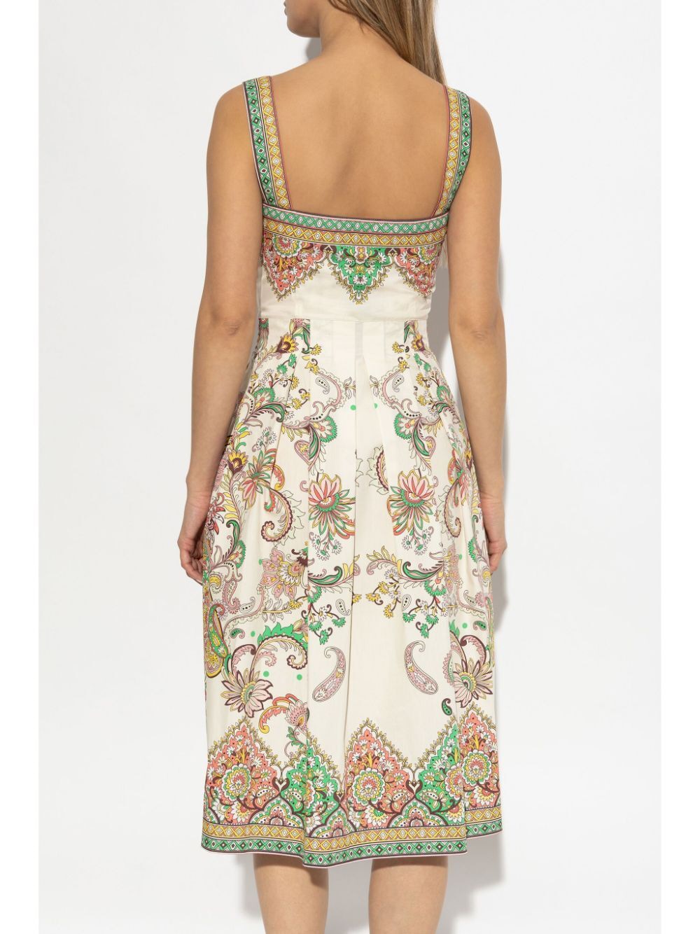 ETRO Sweetheart Neck Floral Print Midi Dress