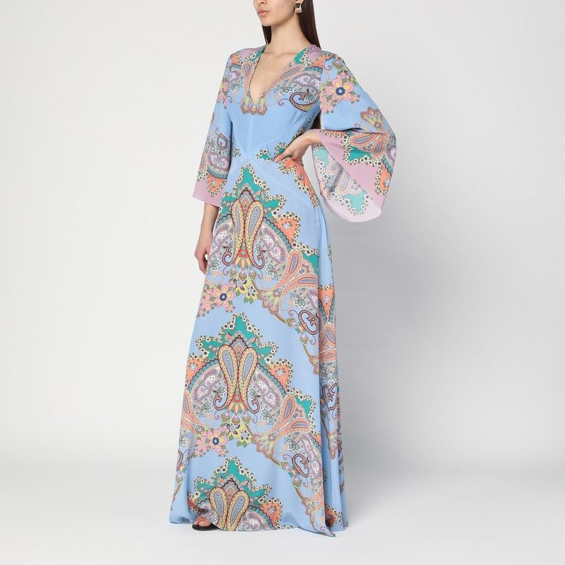 ETRO Long Elegant Dress with Paisley Print