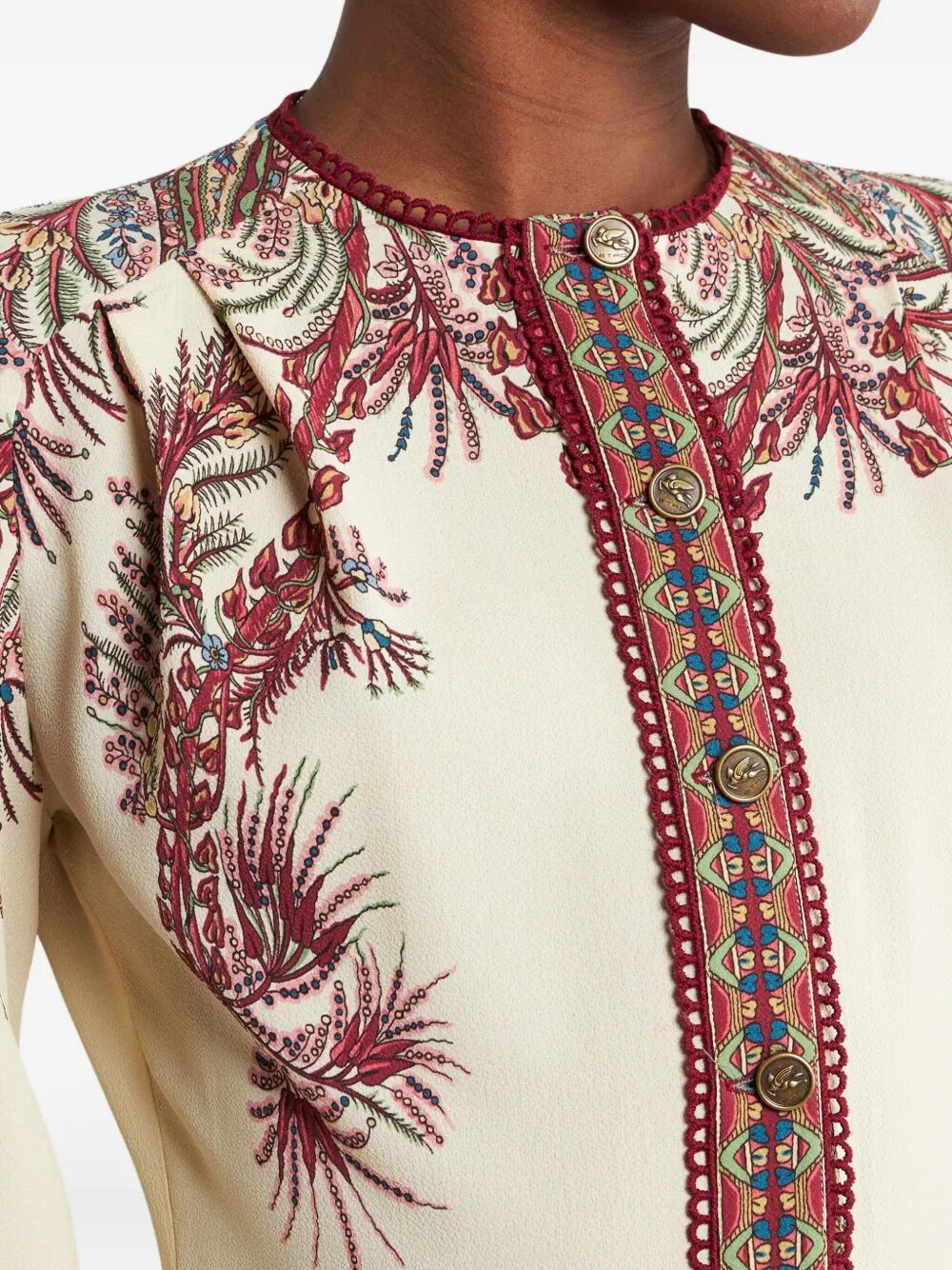 ETRO Paisley Print Midi Dress with Button Details