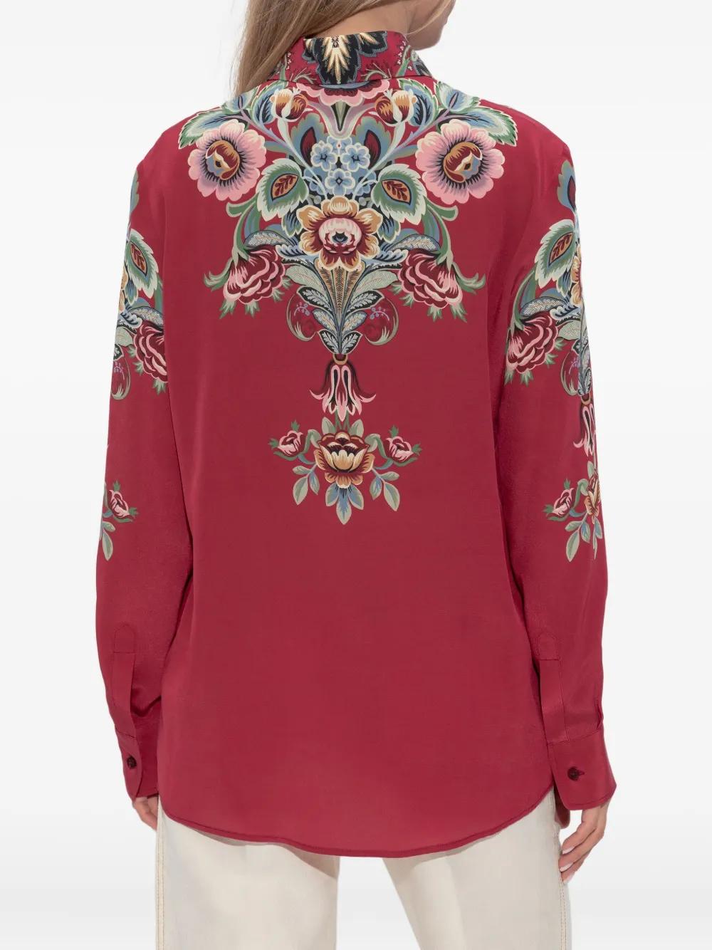 ETRO Floral Print Silk Shirt - Long Sleeves - Women's