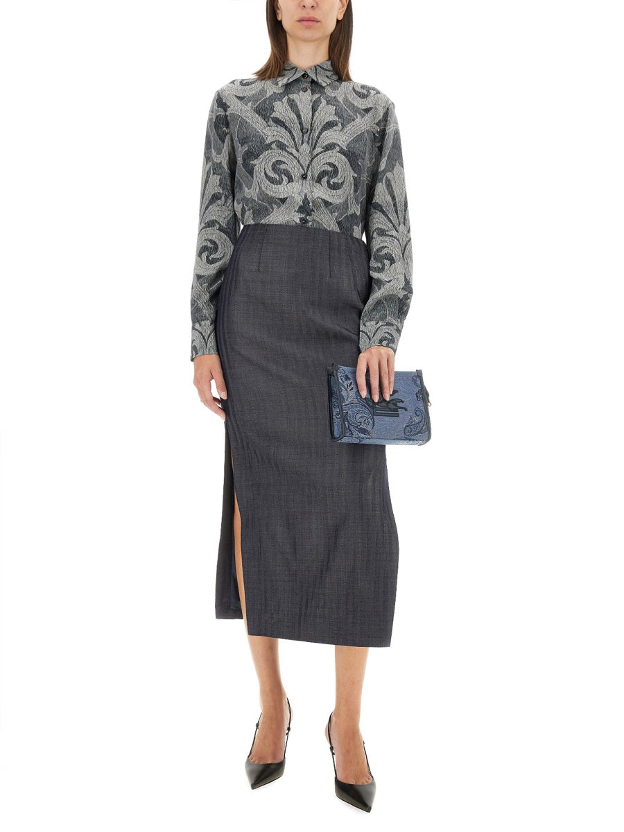 ETRO Silk Printed Shirt in Regular Fit - Size 40