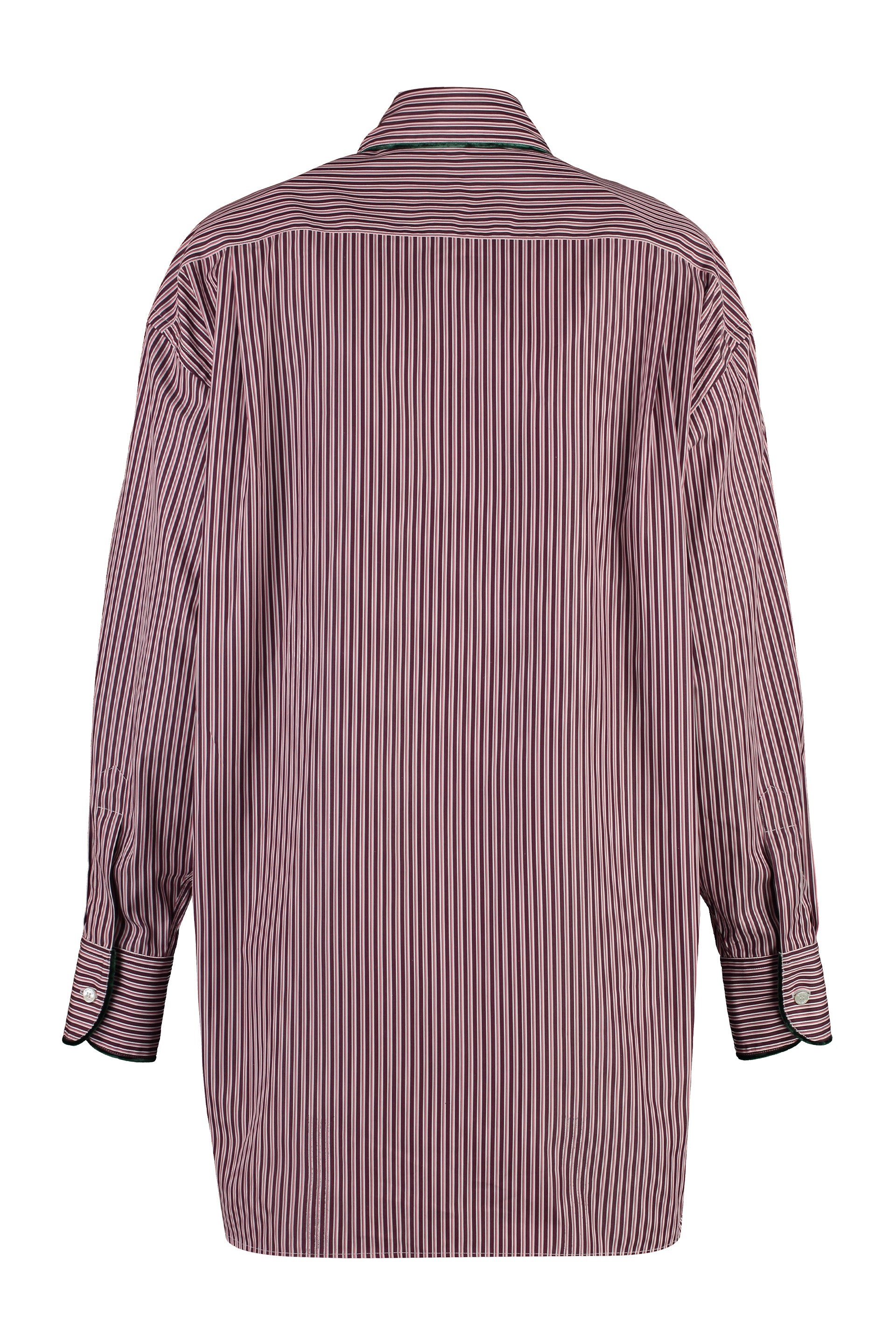 ETRO Striped Cotton Shirt with Velvet Trimming - Women's Size