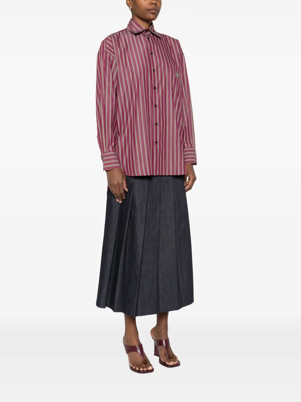 ETRO Loose Fit Striped Cotton Shirt