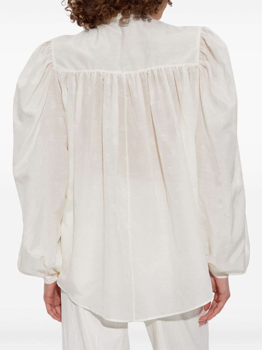 ETRO Cotton-Silk Blend Shirt with Gathered Detailing for Women - SS25 Collection