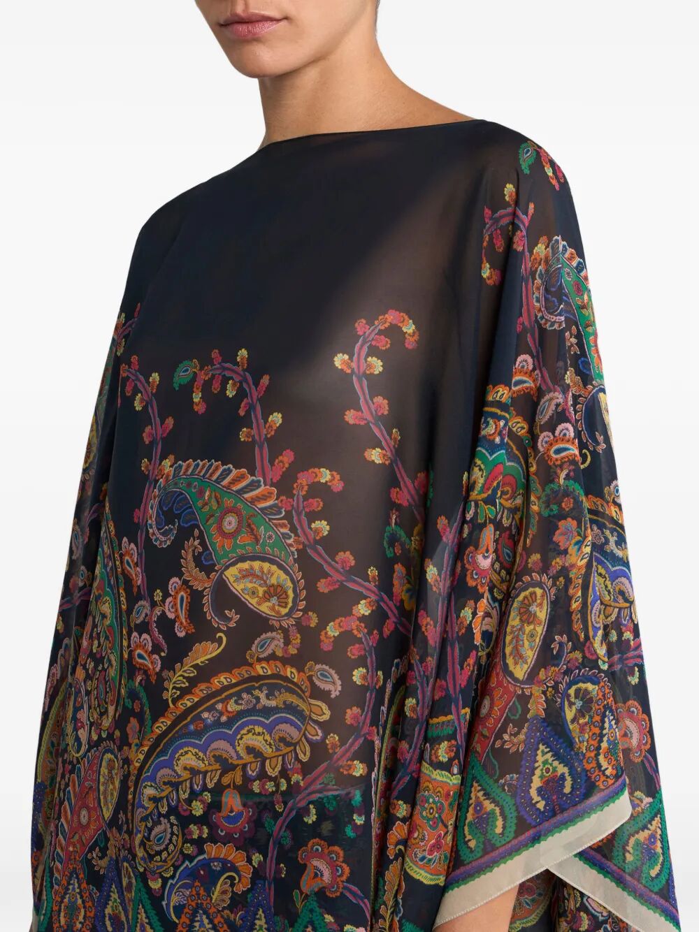 ETRO Printed Silk Scarf Cape