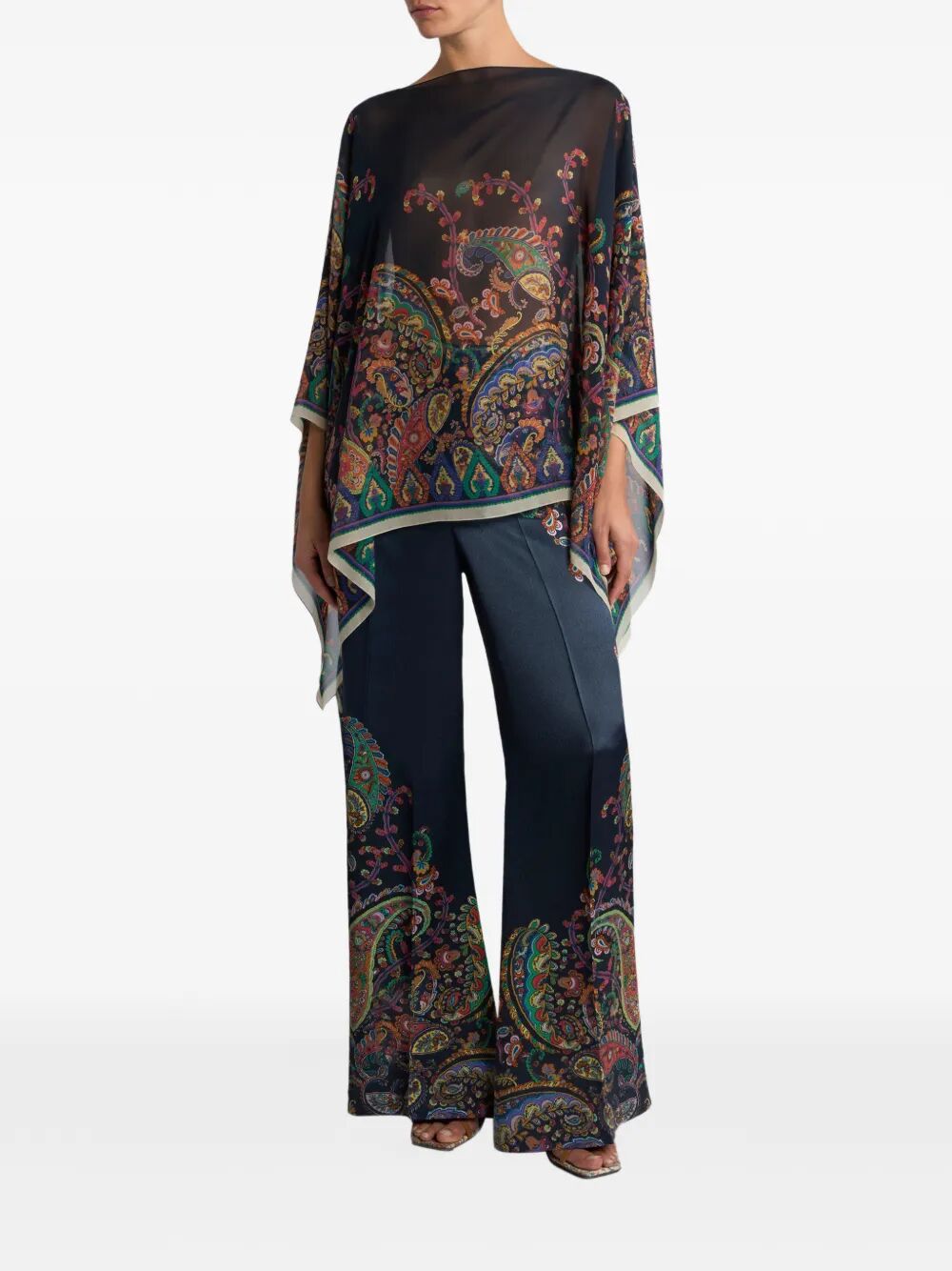 ETRO Printed Silk Scarf Cape