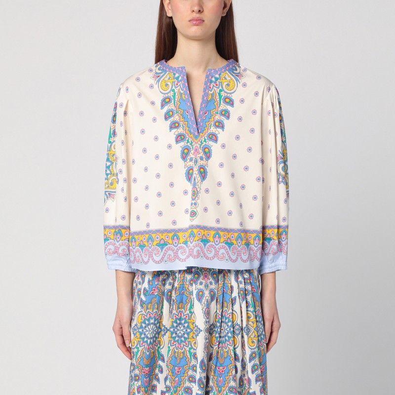 ETRO Balloon Sleeve Cotton Blouse for Women - SS25