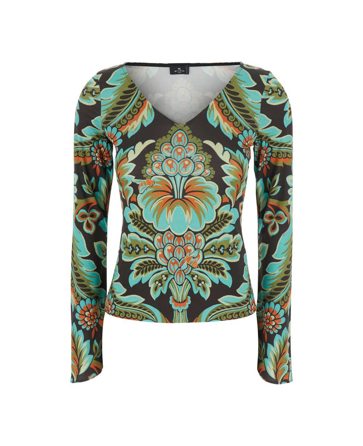 ETRO Floral Print Bell Sleeve T-Shirt
