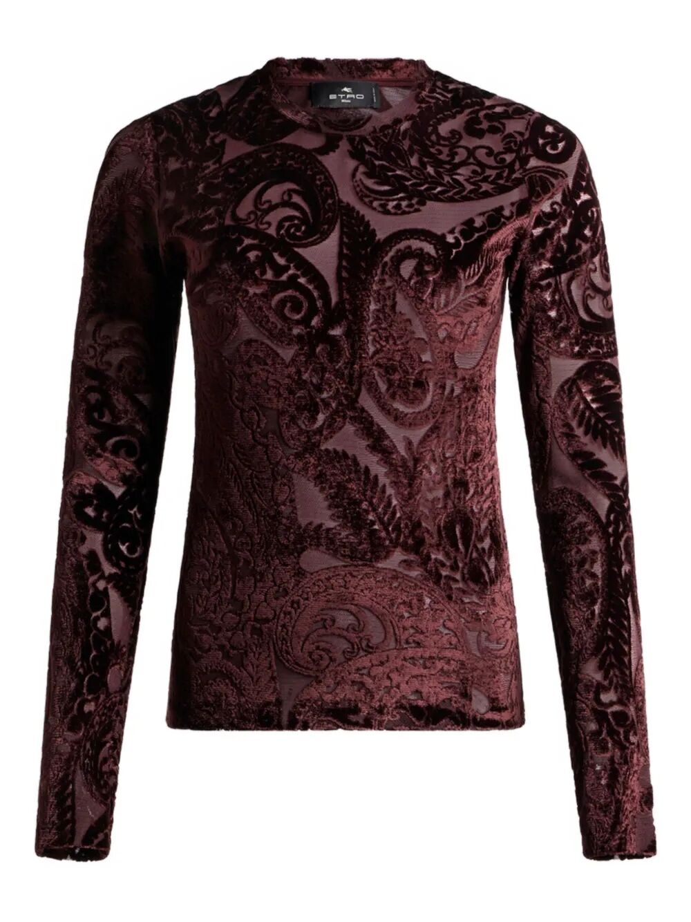 ETRO Paisley-Jacquard Long-Sleeved Velvet Top