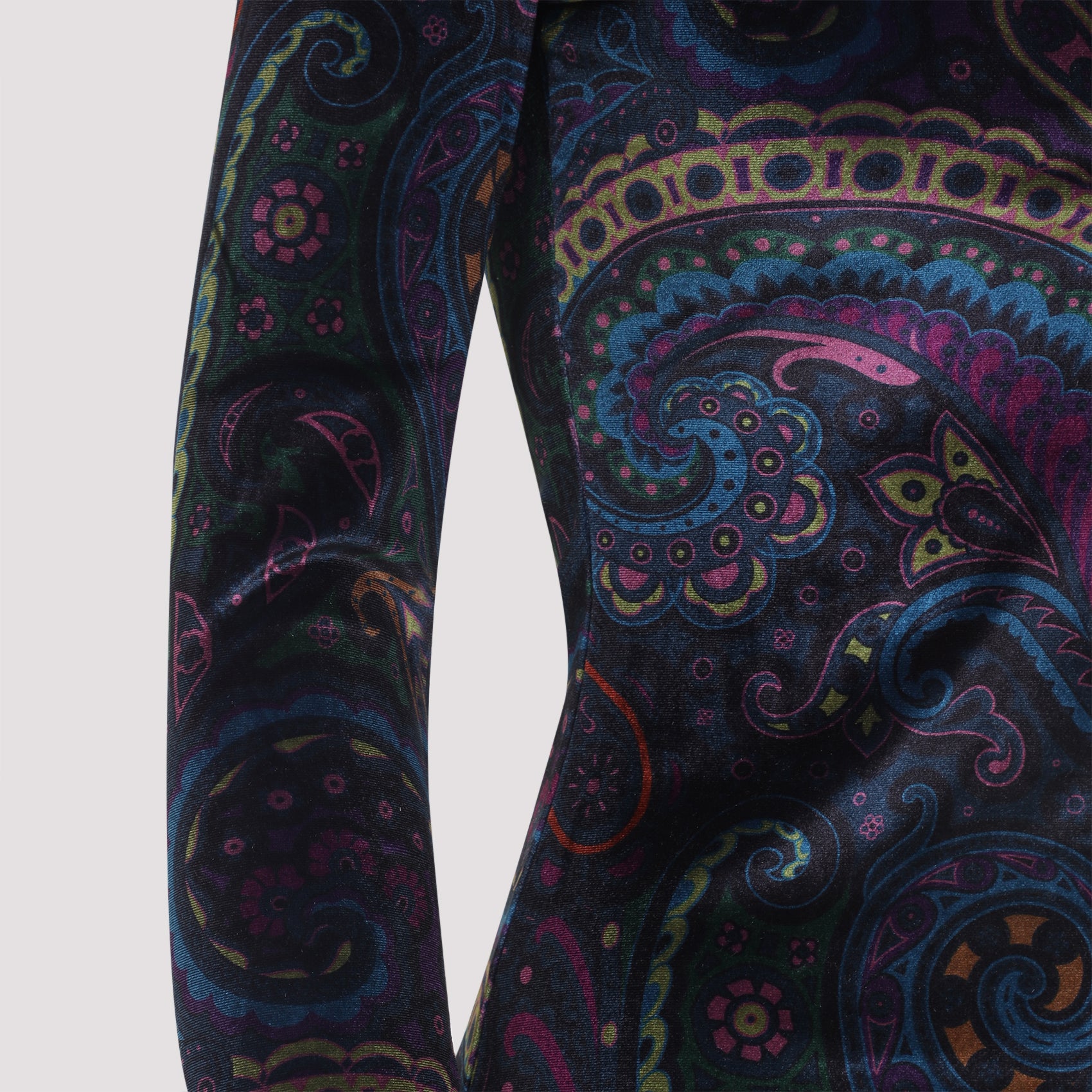 ETRO Paisley-Print Long-Sleeved Velvet Top