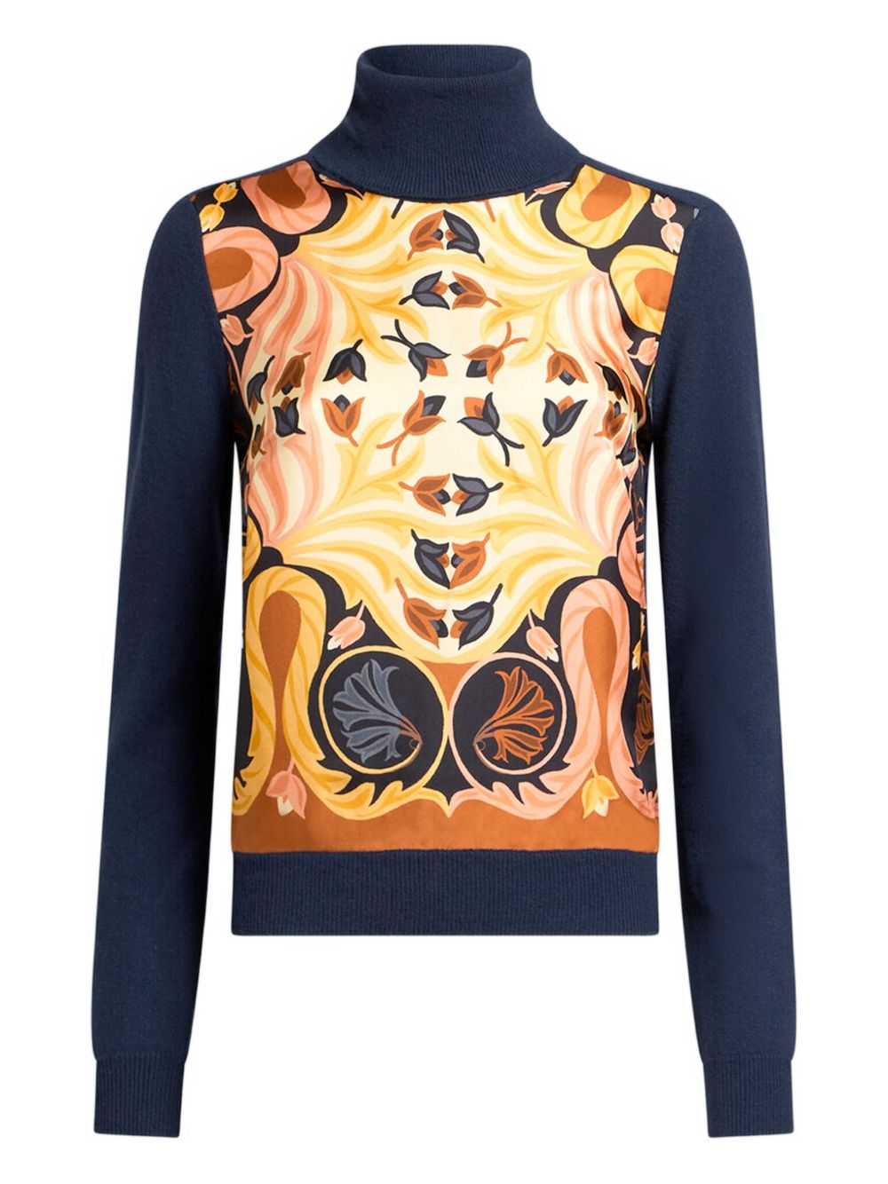 ETRO Long Neck Multi Flower Print Sweater