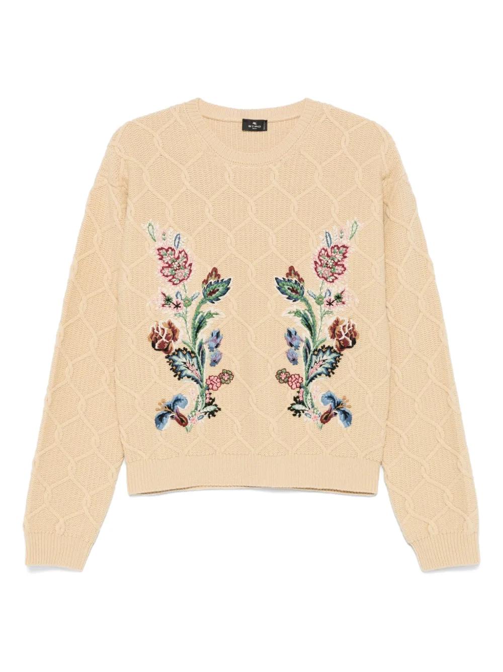ETRO Floral Embroidered Knitwear - Crew Neck, Long Sleeves