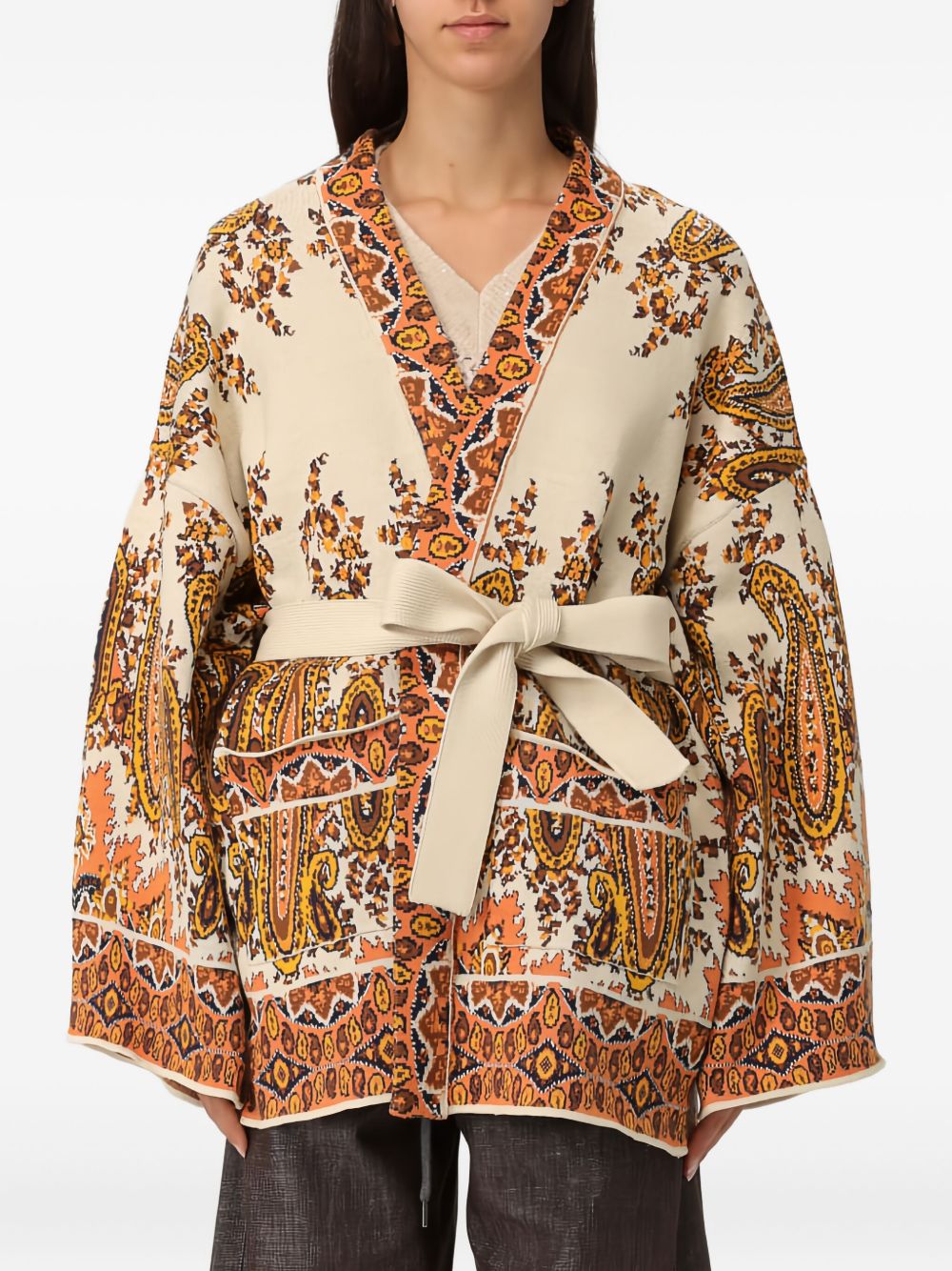 ETRO Elegant Cardigan with Floral Accents - Women's Fashion FW25