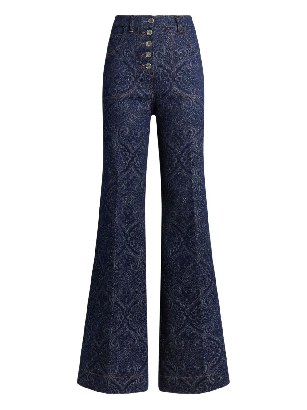 ETRO Flared Jeans with Abstract Jacquard Pattern