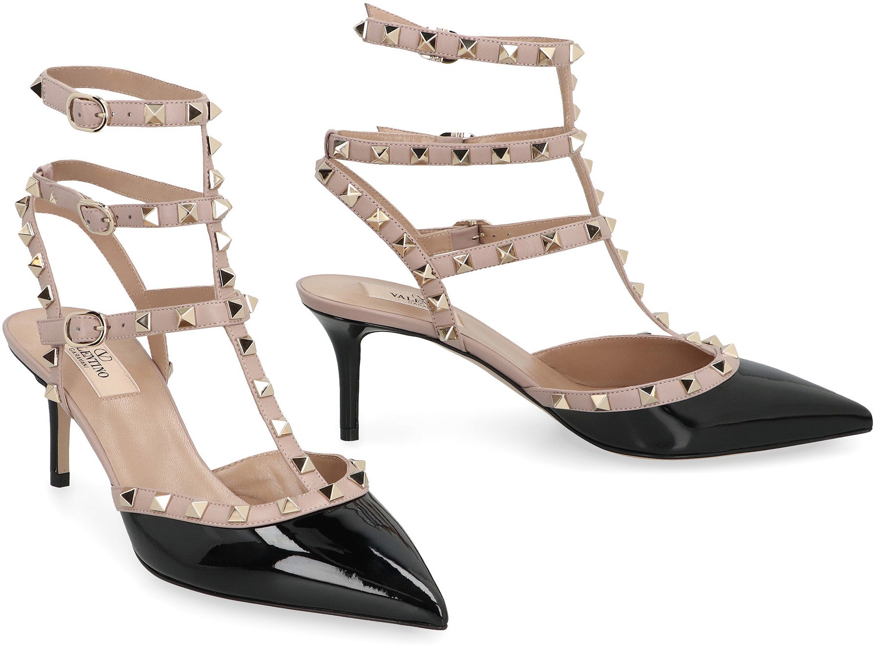 VALENTINO GARAVANI Rockstud Patent Leather Slingback Pumps