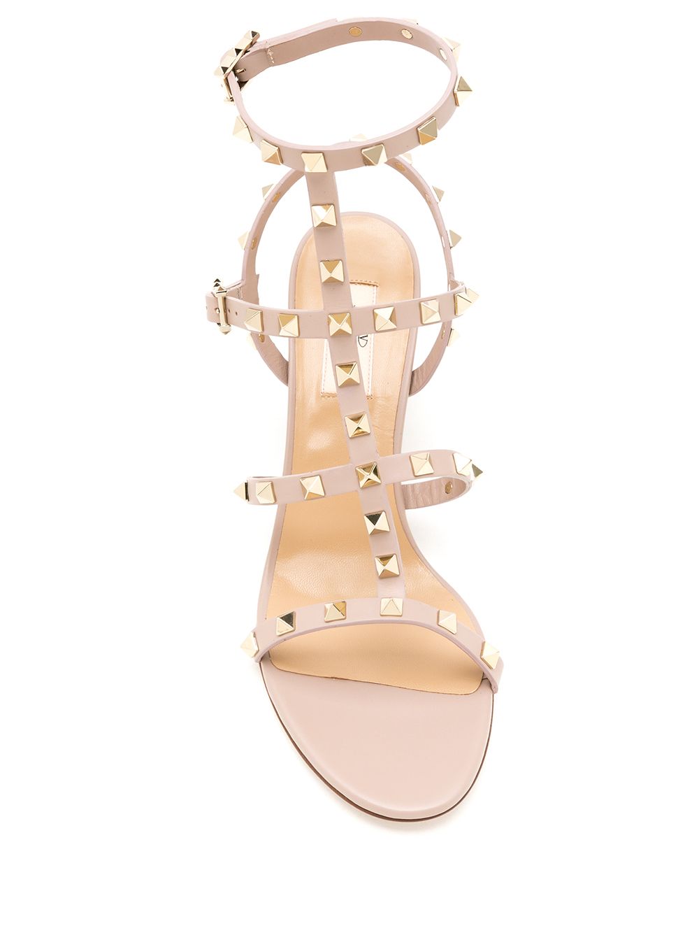 VALENTINO GARAVANI Rockstud Leather Heel Sandals - 60mm Mid Block Heel