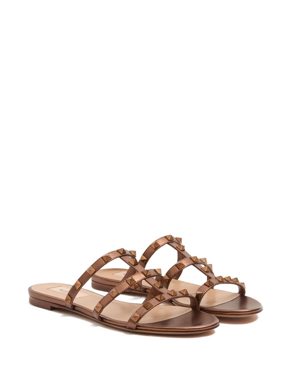 VALENTINO GARAVANI Rockstud Leather Flat Sandals for Women