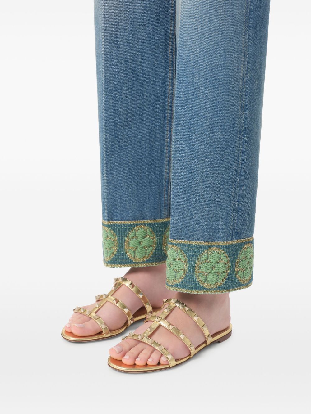 VALENTINO GARAVANI Rockstud Leather Flat Sandals for Women