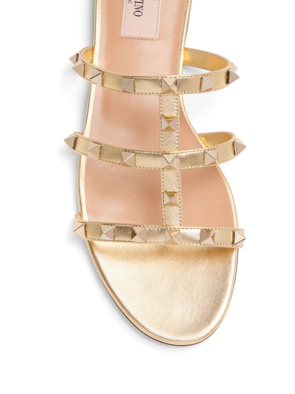 VALENTINO GARAVANI Rockstud Leather Flat Sandals for Women