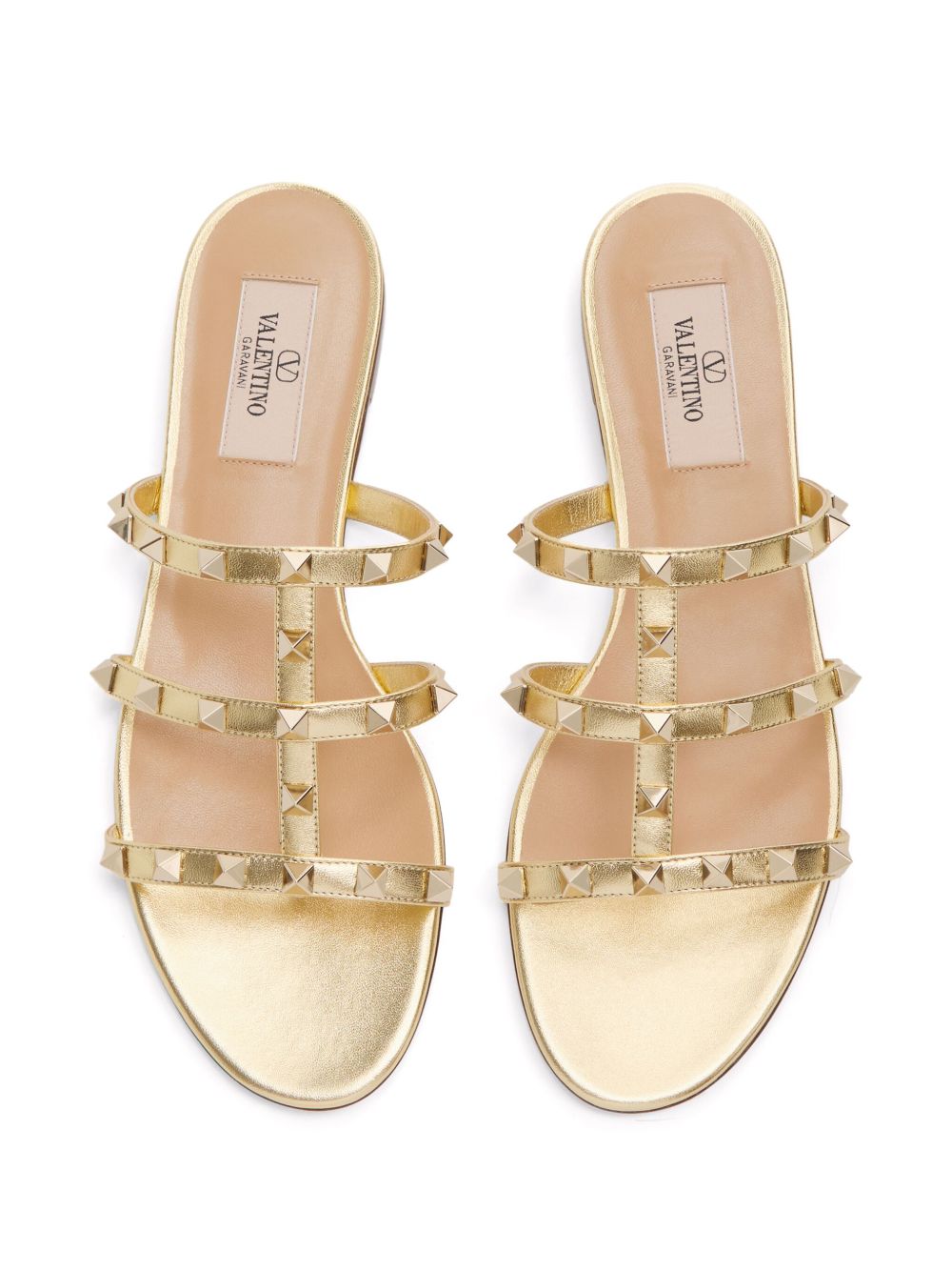 VALENTINO GARAVANI Rockstud Leather Flat Sandals for Women