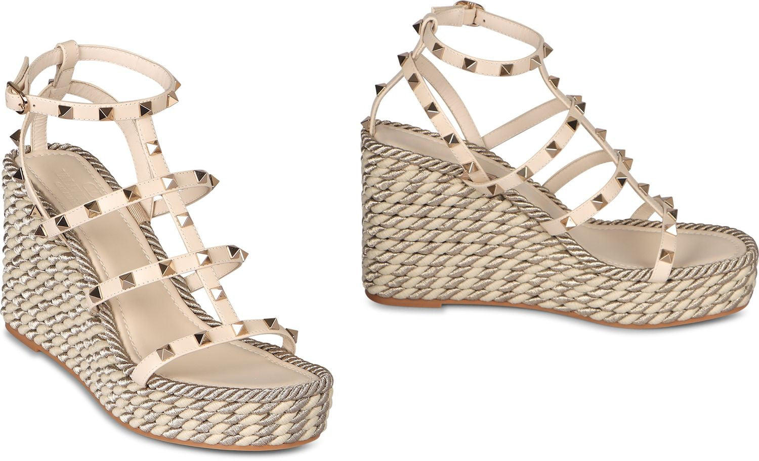 VALENTINO GARAVANI Rockstud Leather Wedges