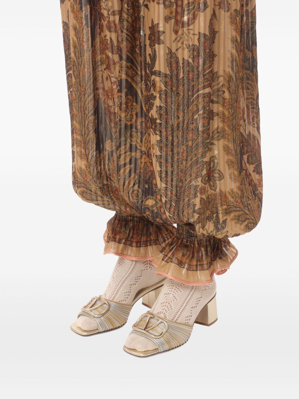 VALENTINO GARAVANI Signature Vlogo Mid Block Heel Flat Sandals for Women