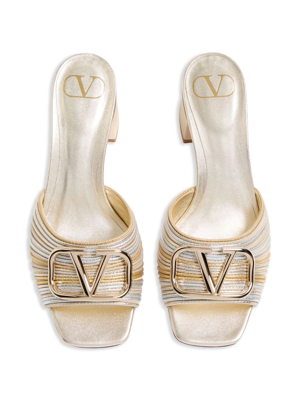 VALENTINO GARAVANI Signature Vlogo Mid Block Heel Flat Sandals for Women