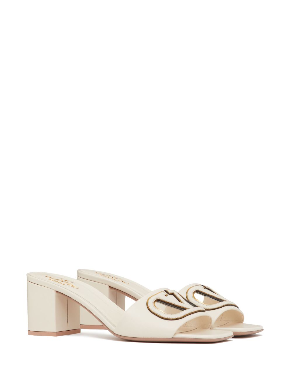VALENTINO GARAVANI Cut-Out Leather Sandals with Block Heel - Women